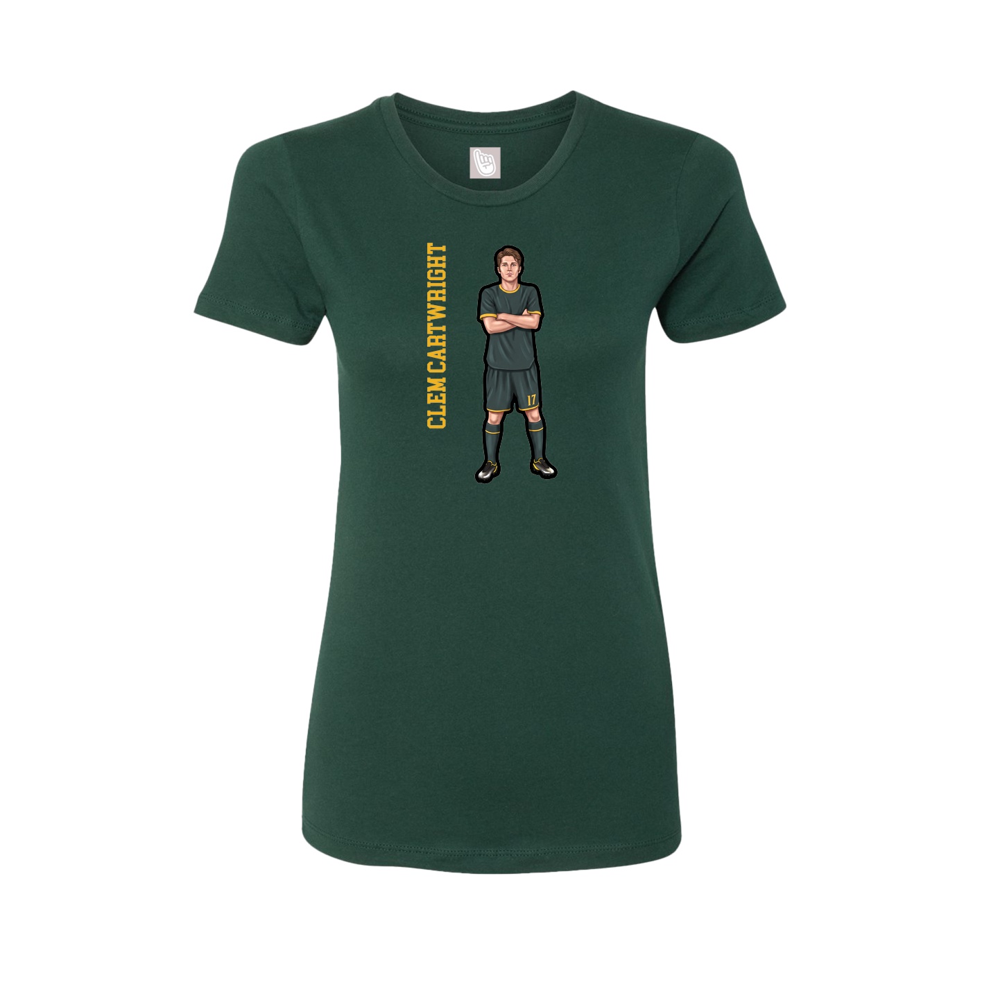 Fitted Women's Tee — Name Vertical in Green