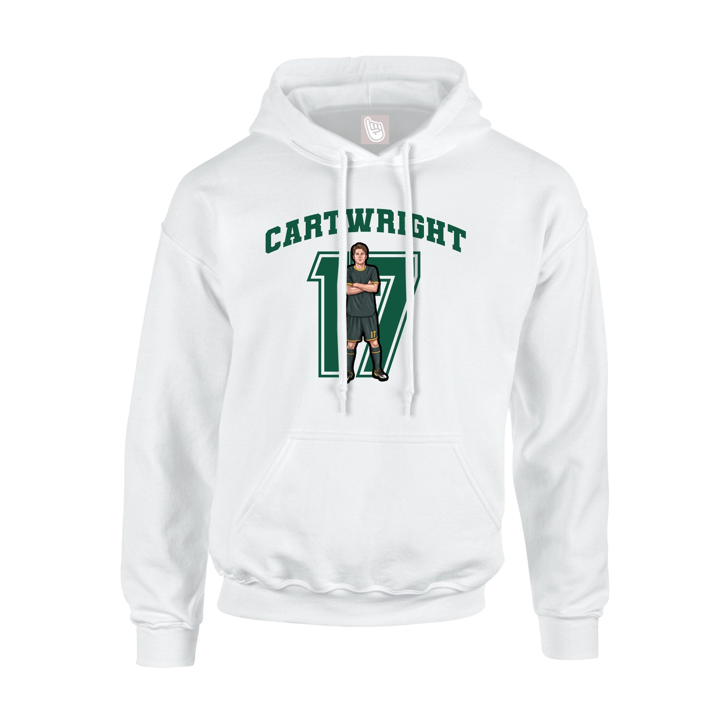 Hoodie — Number in White