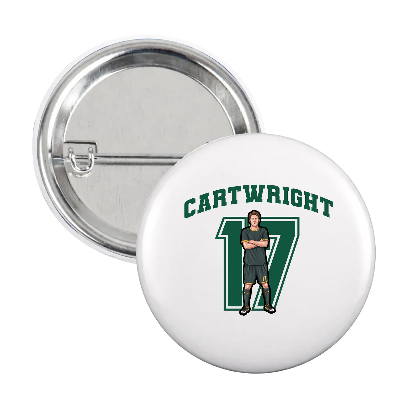 Game Day Button — Number in White