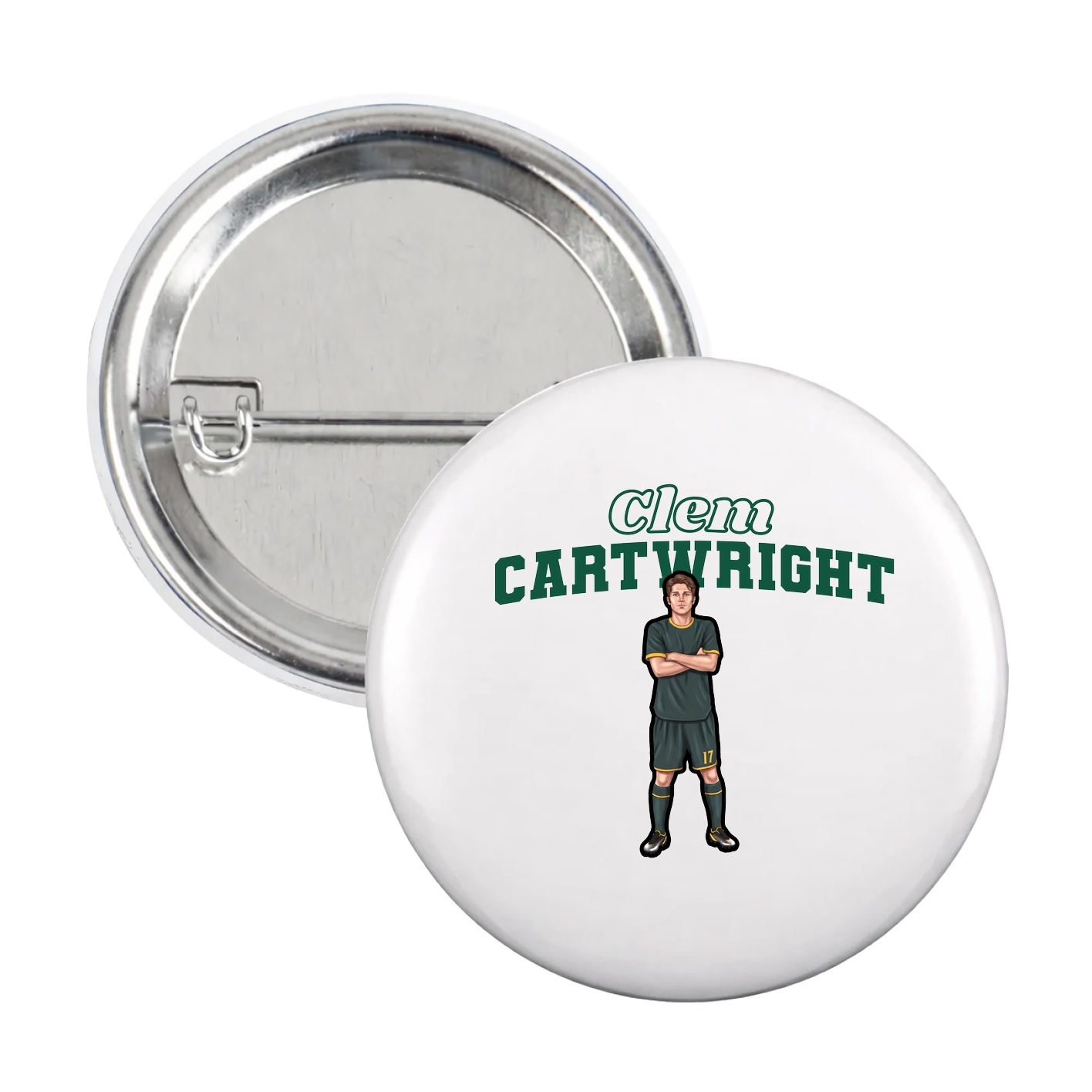 Game Day Button — Name Arch in White