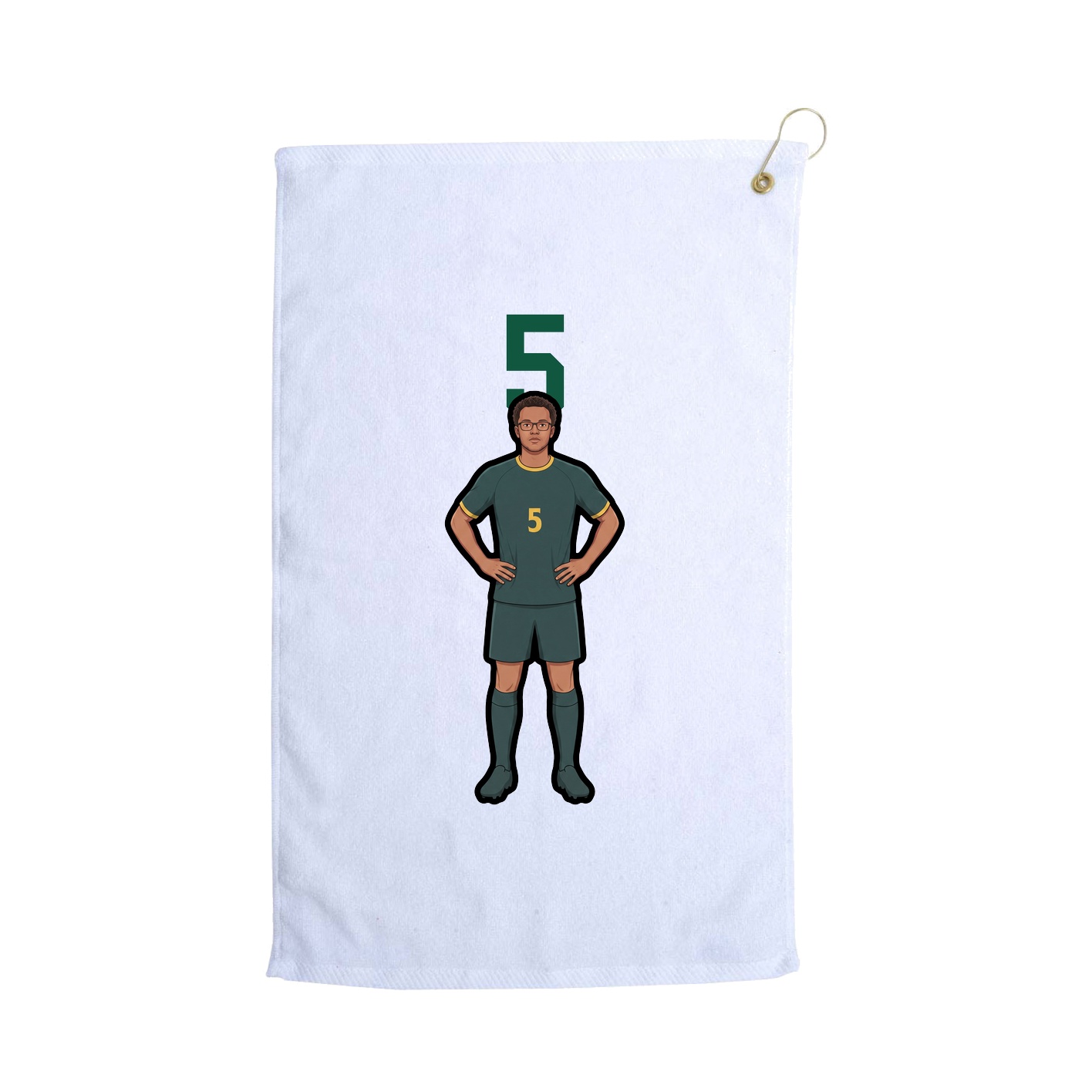Golf Towel — Number Top in White