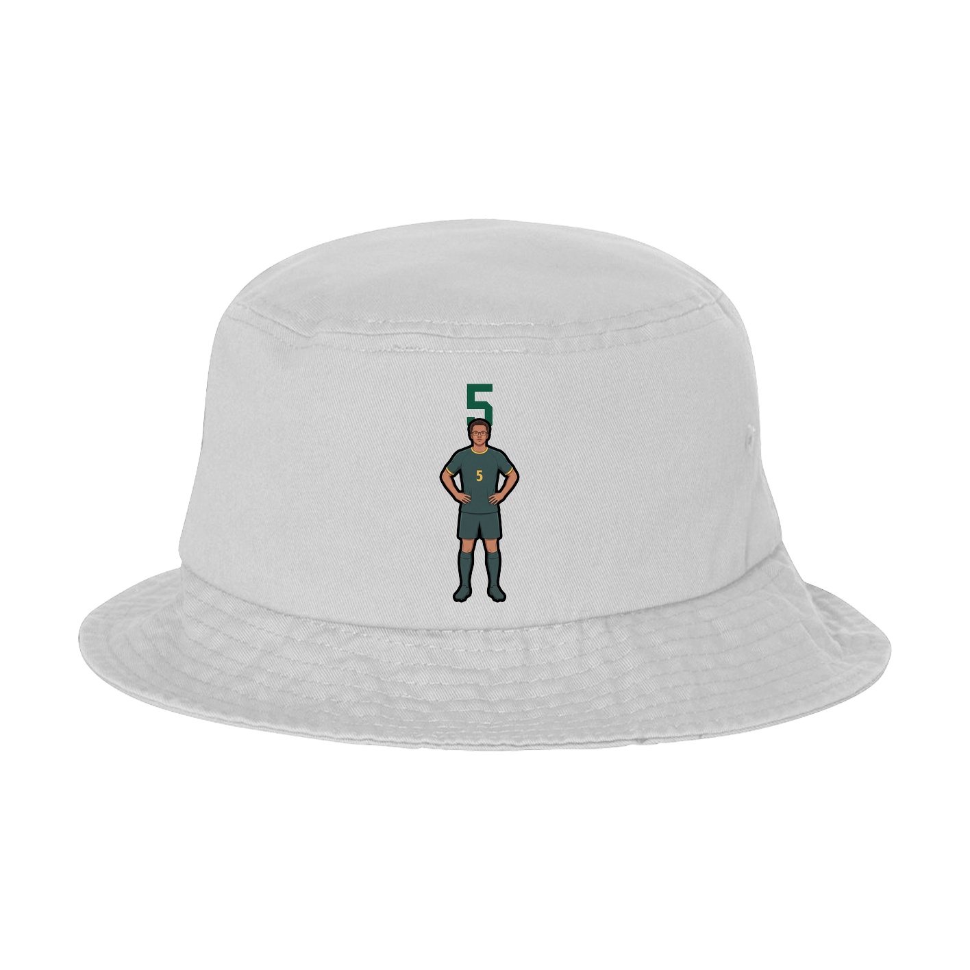 Bucket Cap — Number Top in White