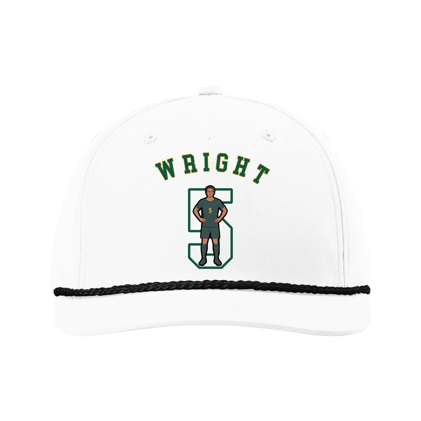 Five-Panel Classic Rope Cap — Shirsey Arch in White