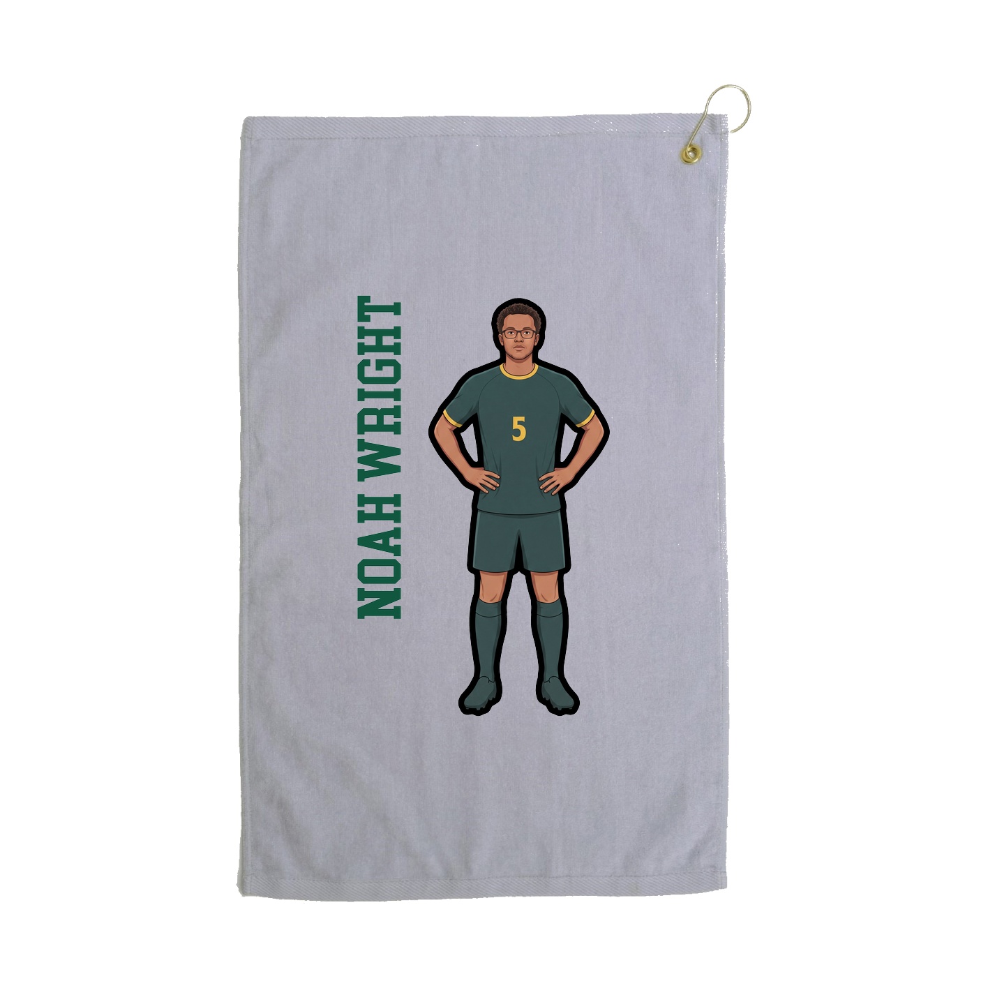 Golf Towel — Name Vertical in Grey
