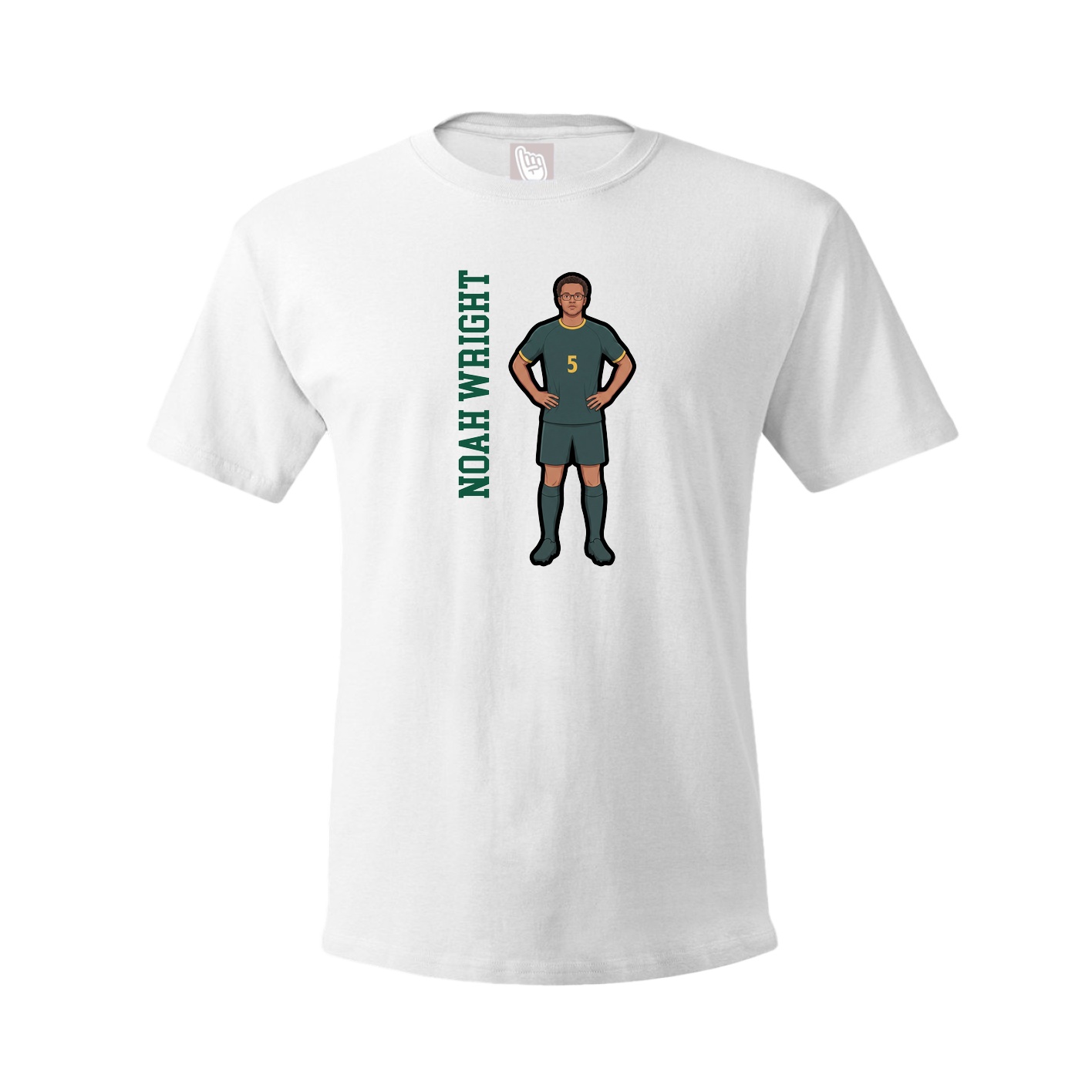 Tee — Name Vertical in White