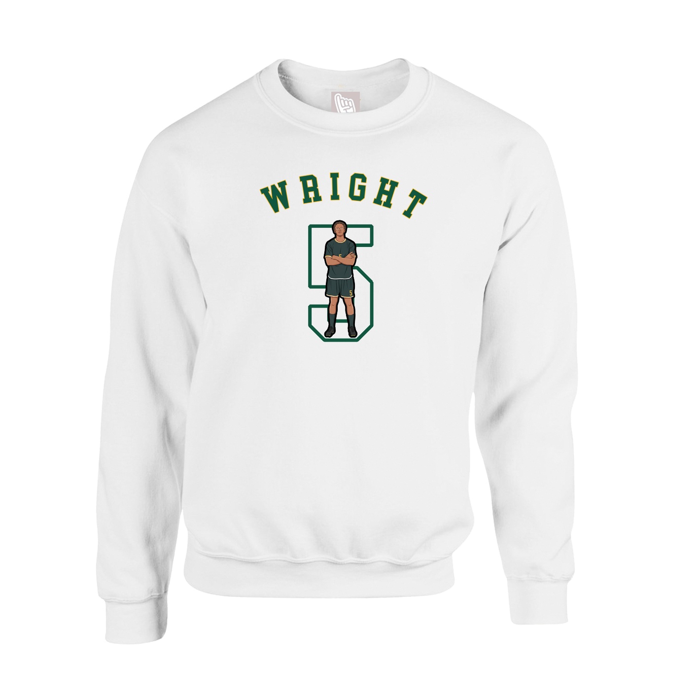 Fleece Crew — Shirsey Arch in White