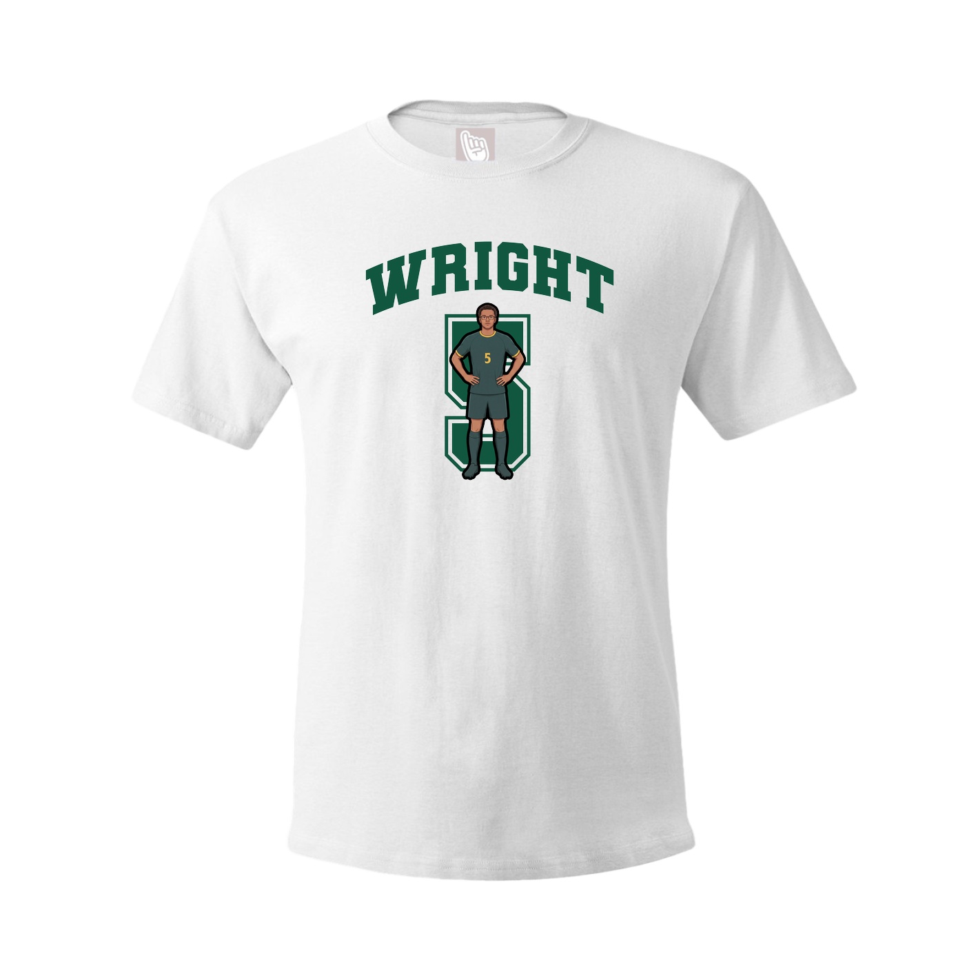Youth Tee — Number in White
