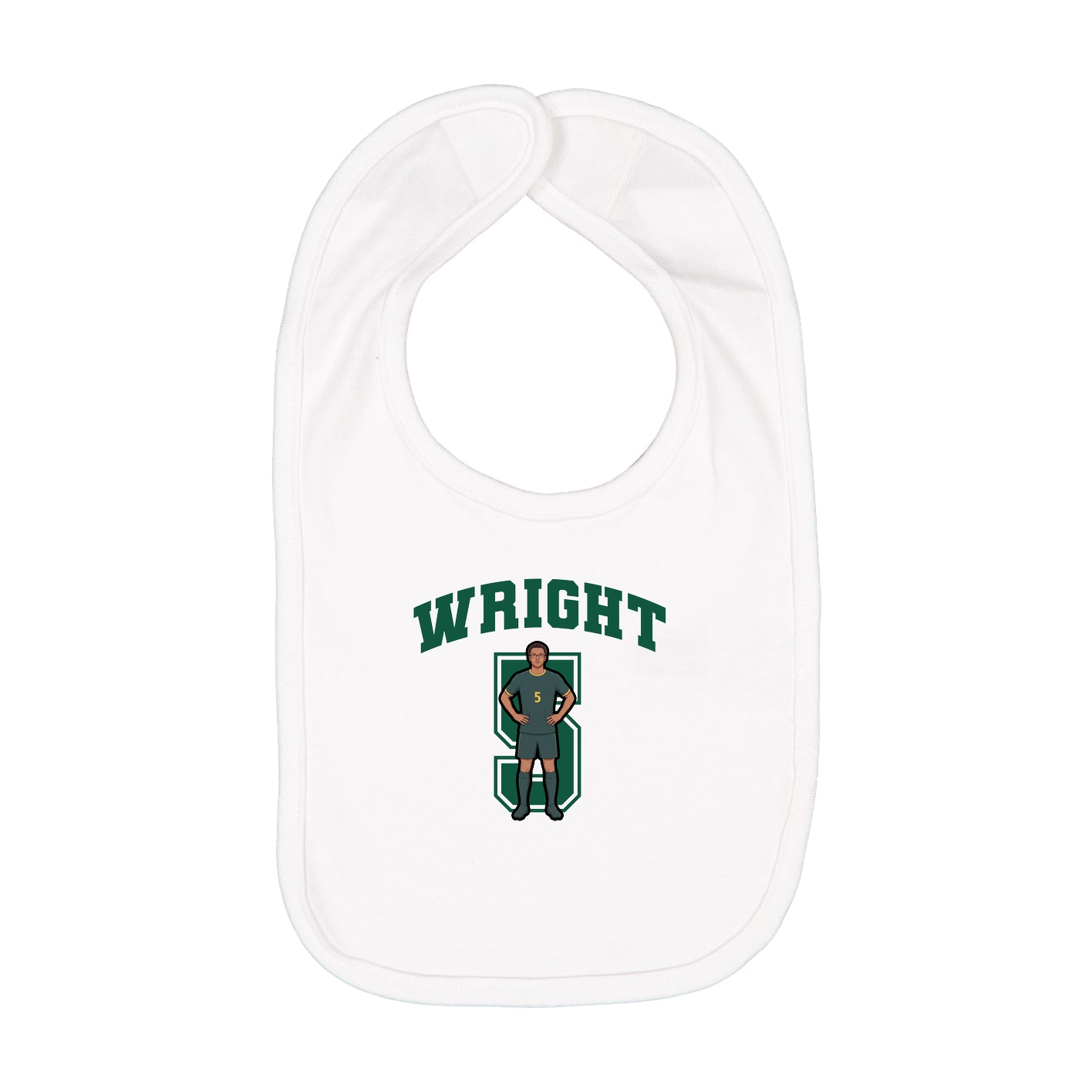 Infant Bib — Number in White