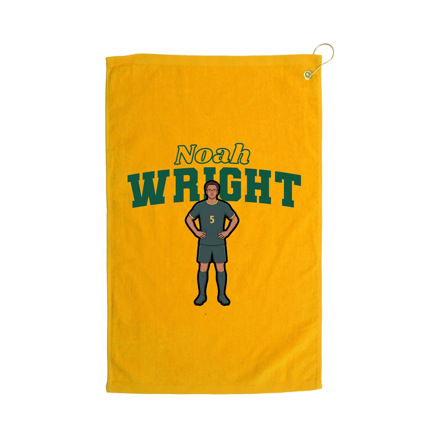 Golf Towel — Name Arch in Gold