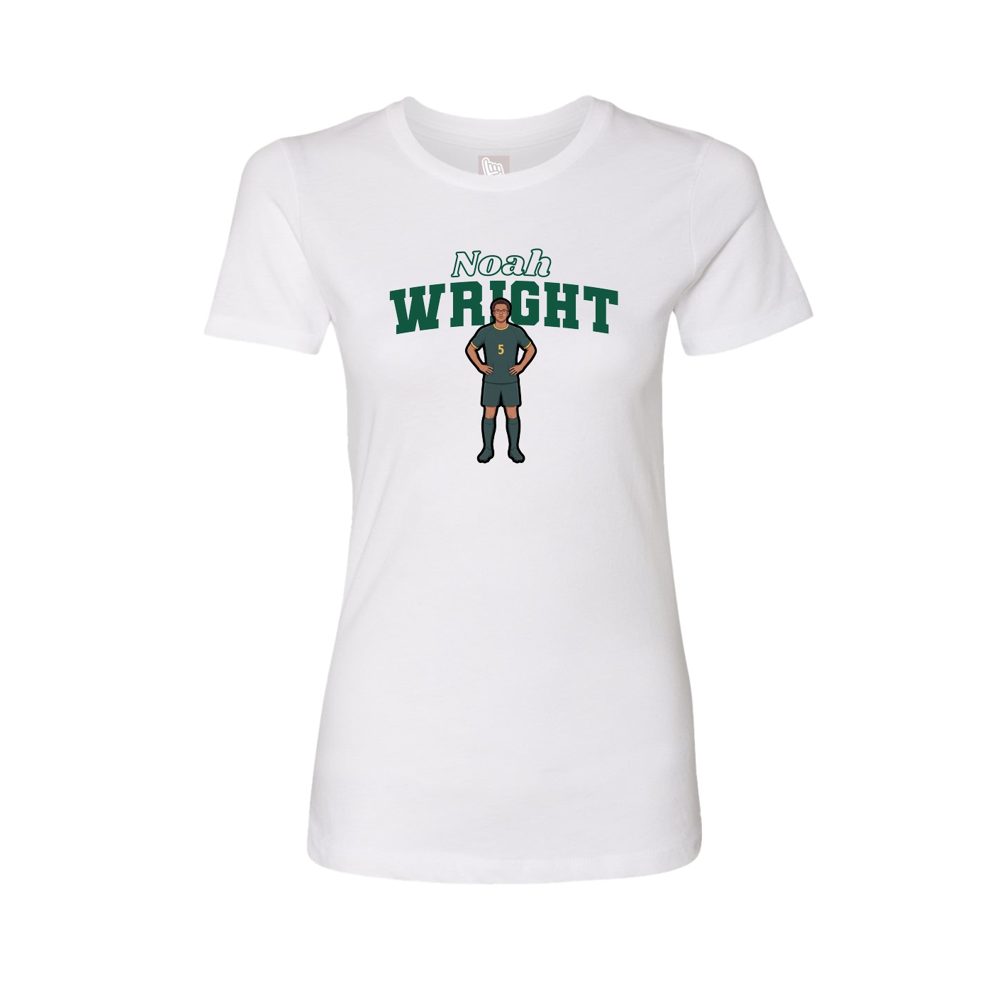 Fitted Women's Tee — Name Arch in White