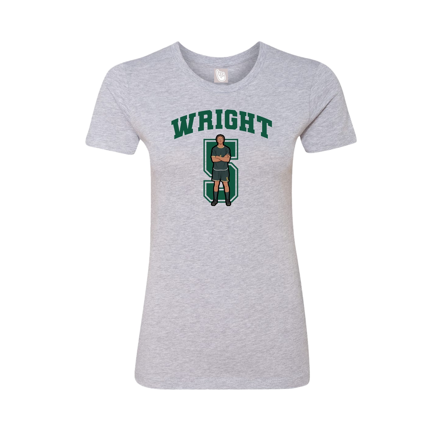 Fitted Women's Tee — Number in Grey
