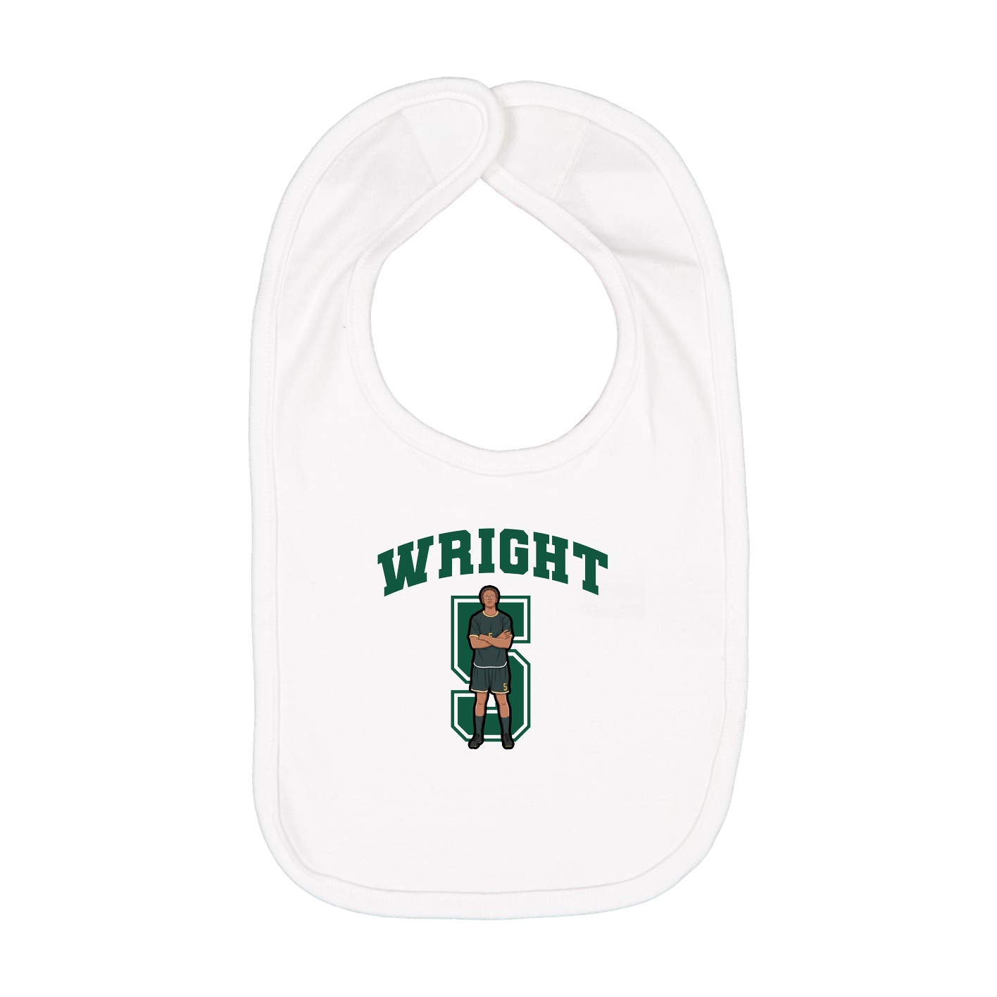 Infant Bib — Number in White