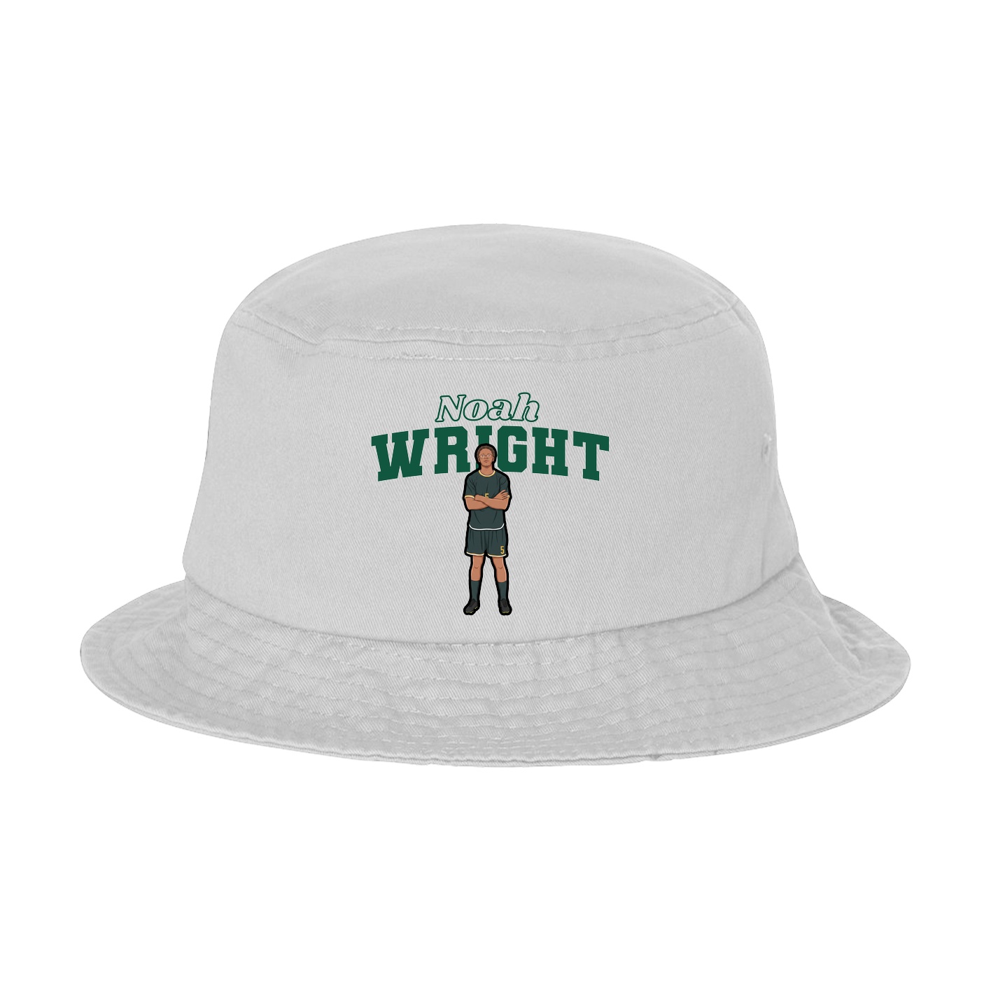 Bucket Cap — Name Arch in White