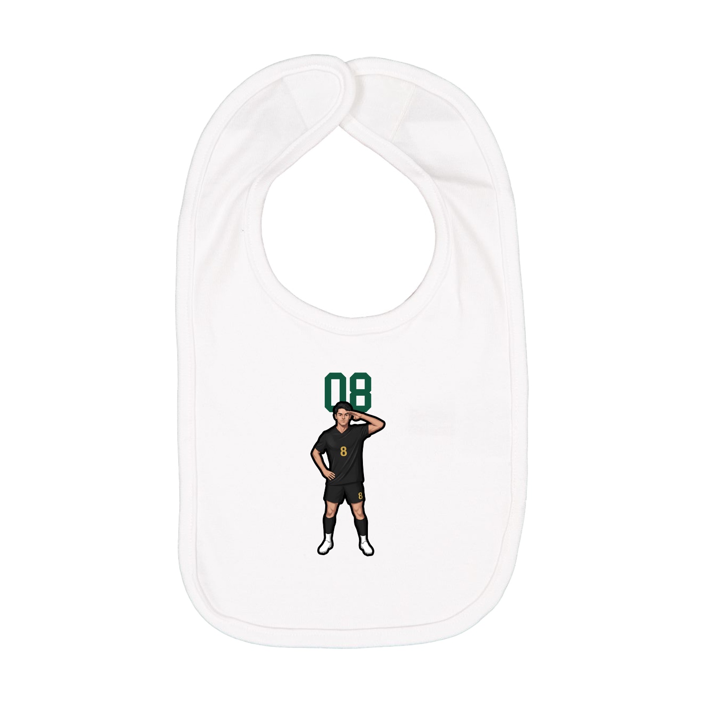 Infant Bib — Number Top in White