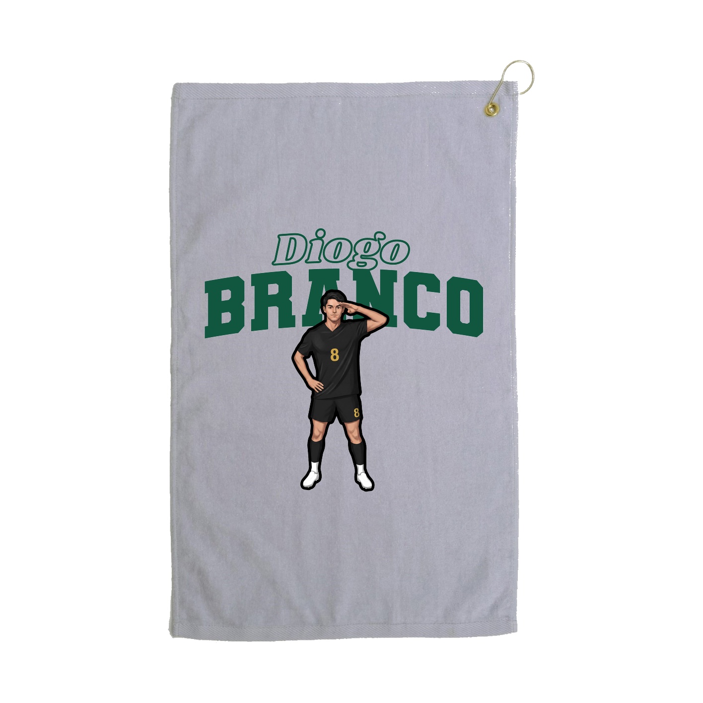 Golf Towel — Name Arch in Grey