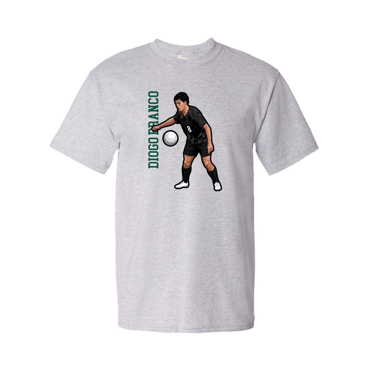 Youth Tee — Name Vertical in Grey