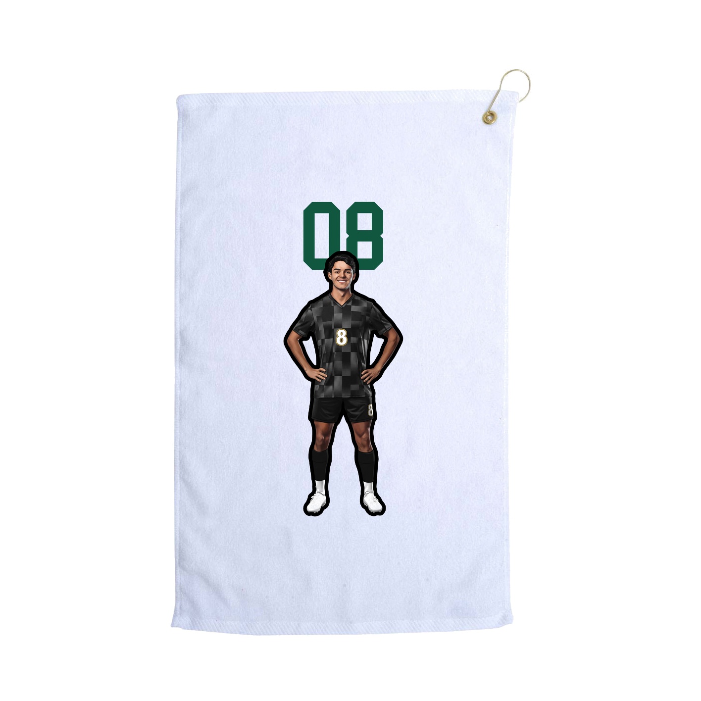 Golf Towel — Number Top in White