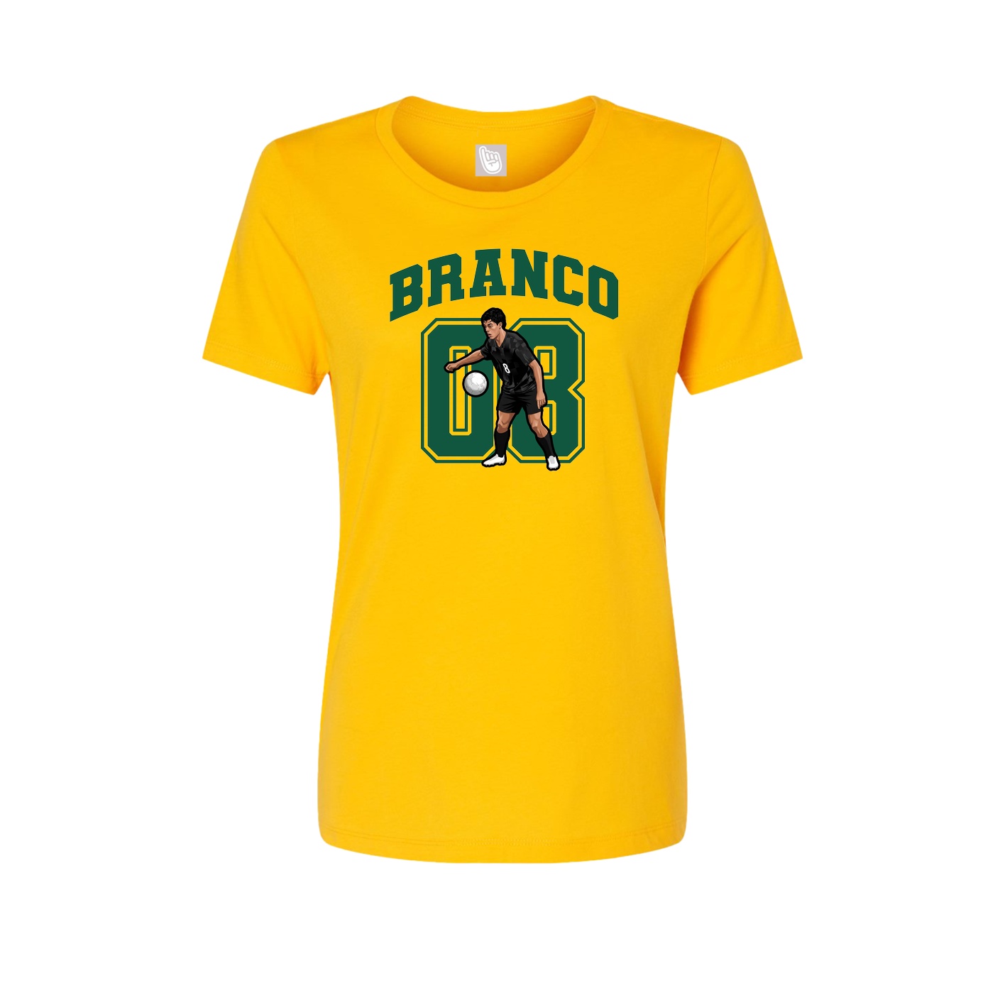 Fitted Women's Tee — Number in Gold
