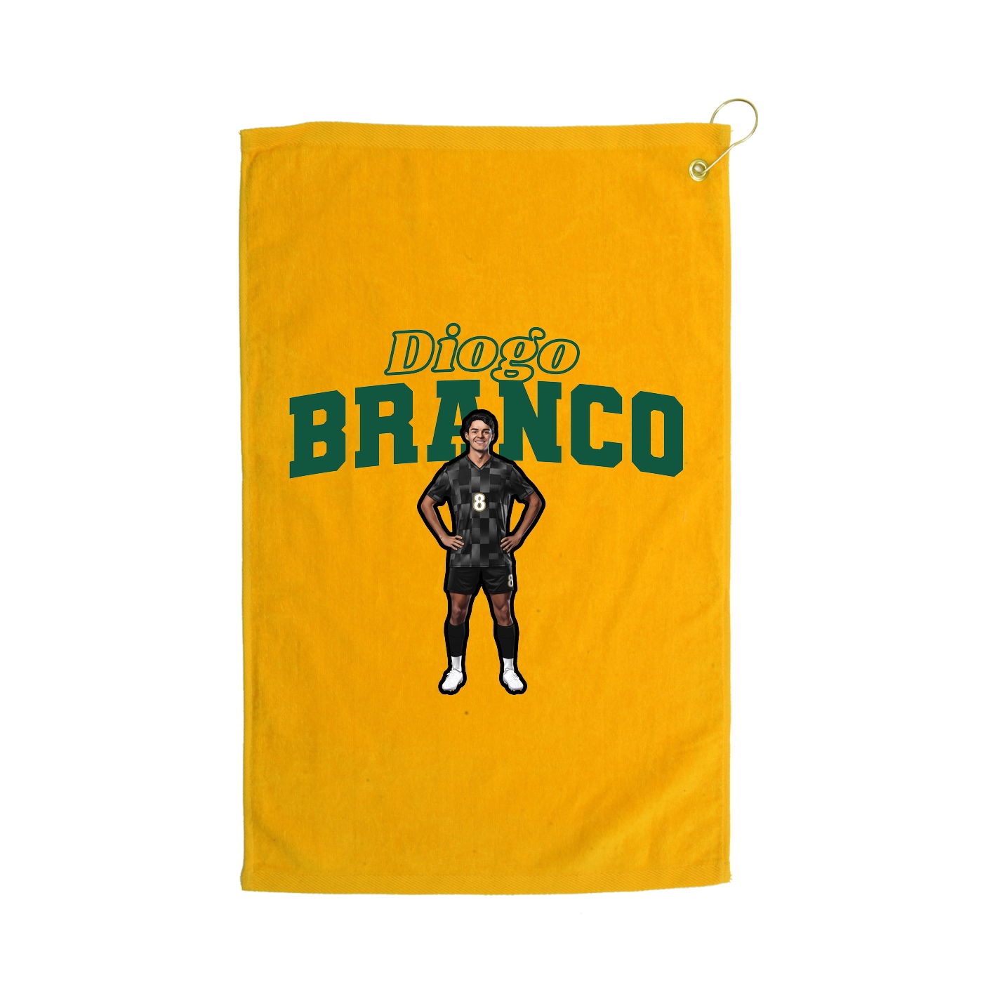 Golf Towel — Name Arch in Gold
