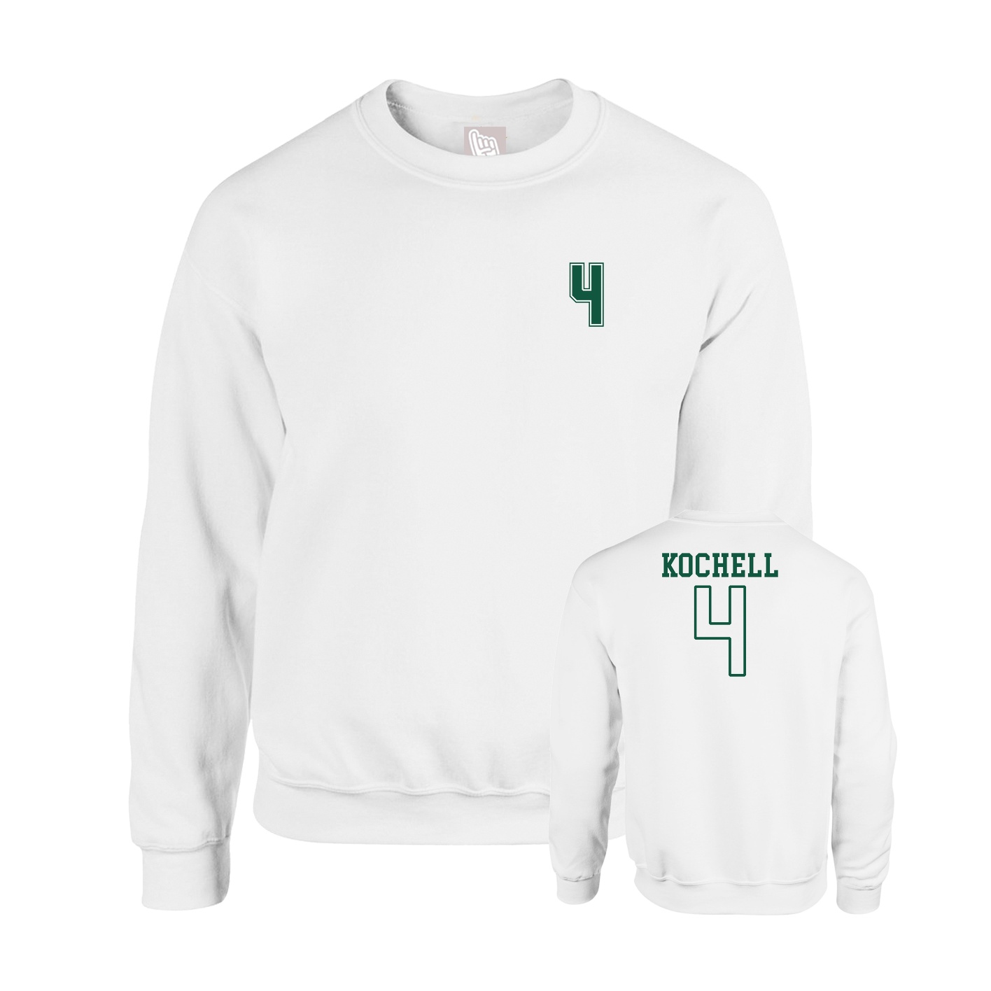 Fleece Crew — Chest Back in White