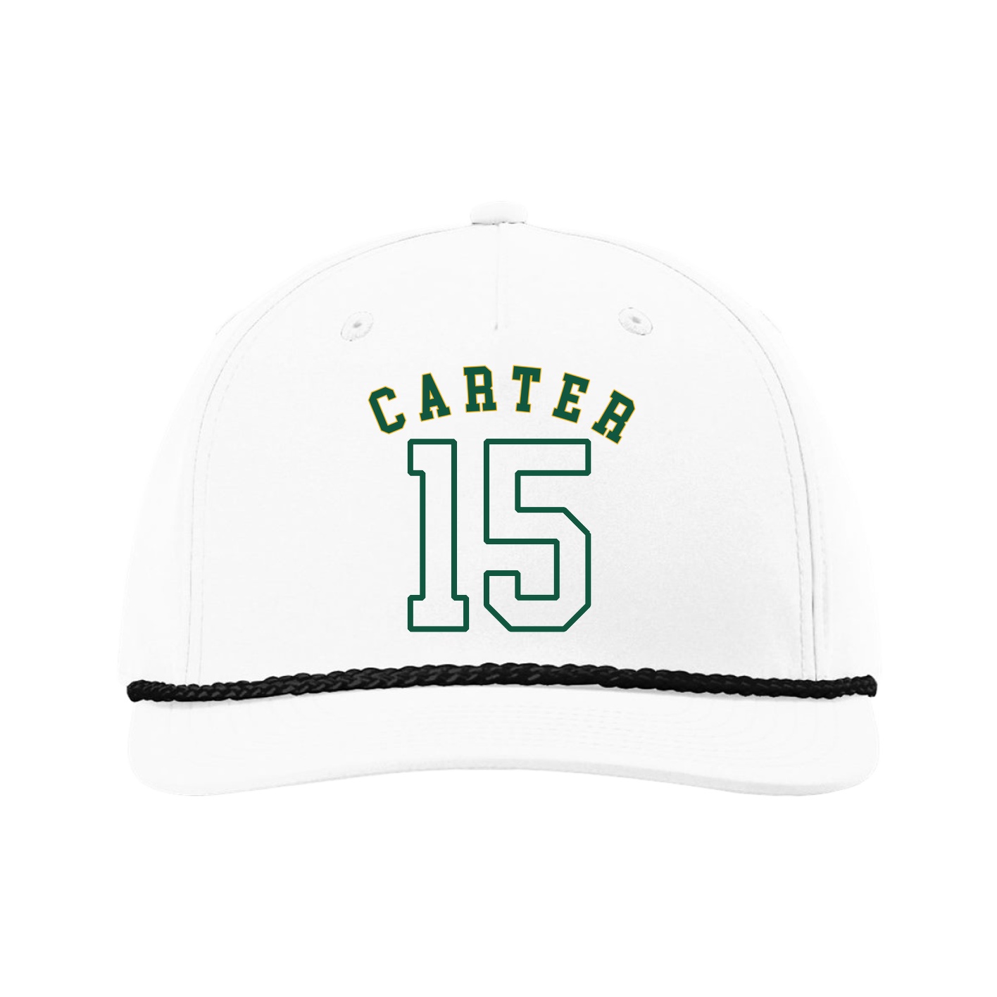 Five-Panel Classic Rope Cap — Shirsey Arch in White