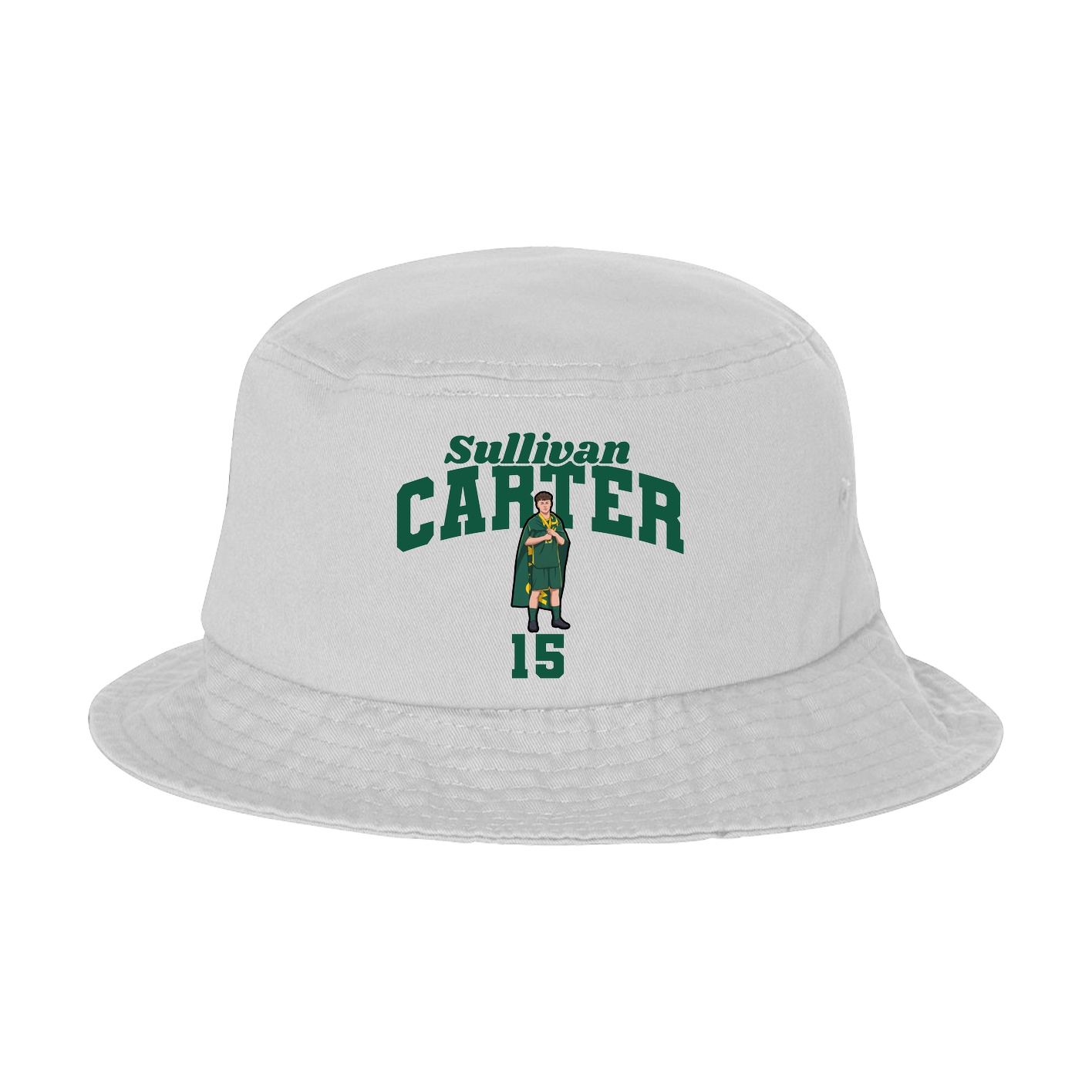 Bucket Cap — Signature Arch in White