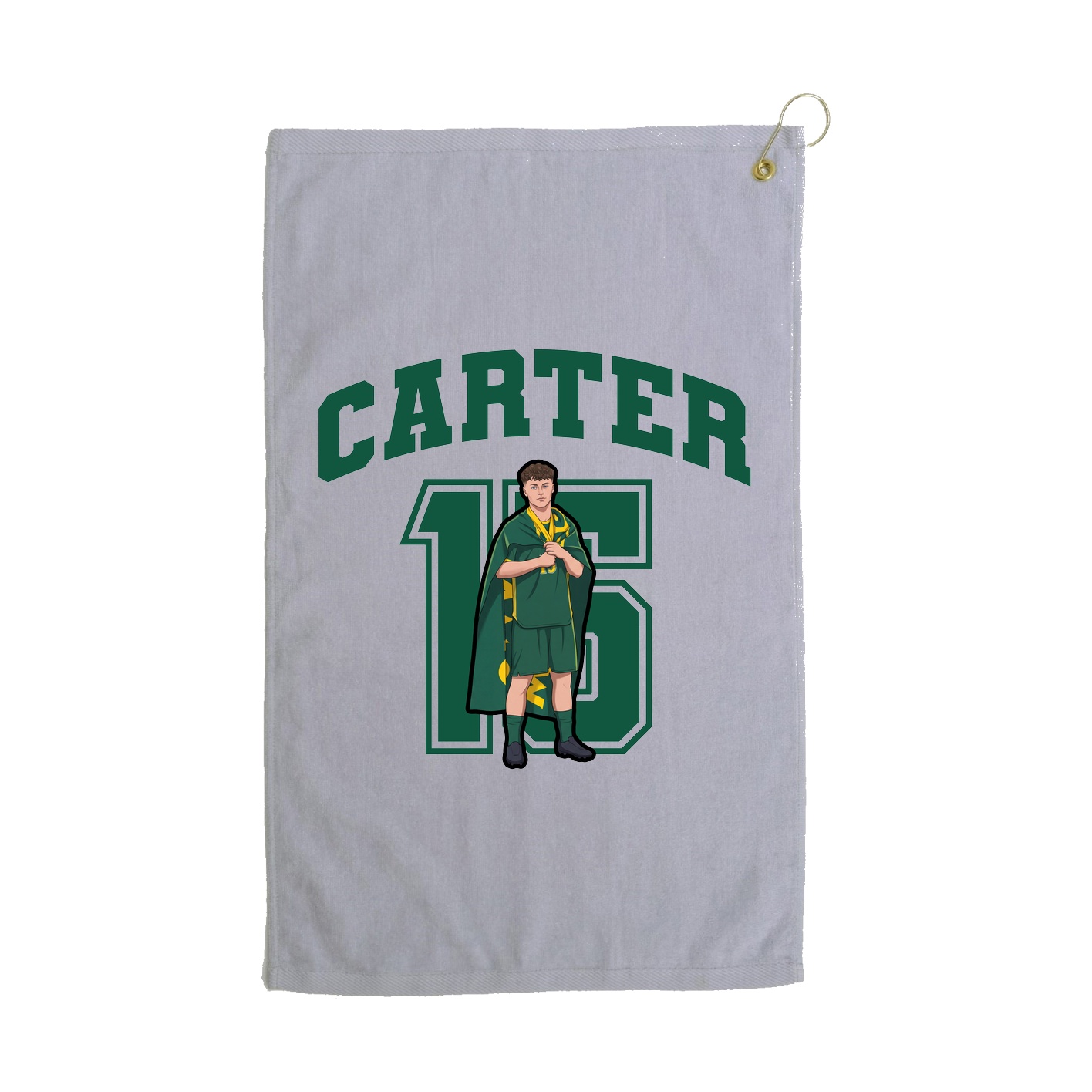 Golf Towel — Number in Grey
