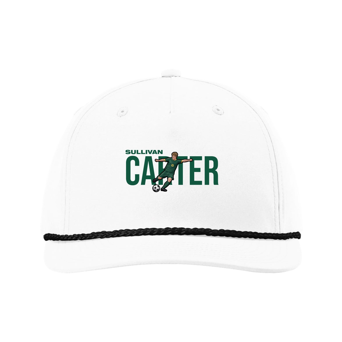 Five-Panel Classic Rope Cap — Player Name in White