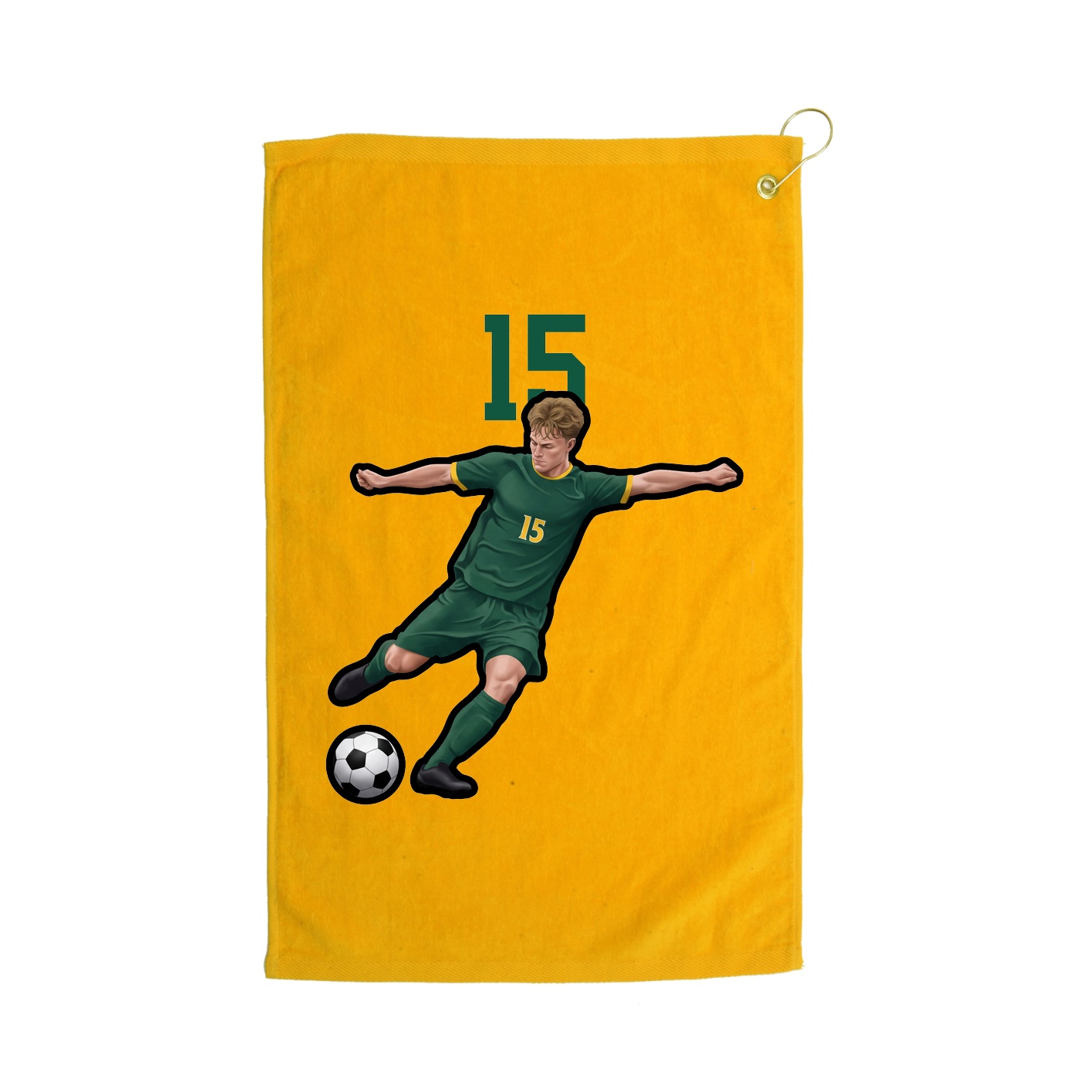 Golf Towel — Number Top in Gold