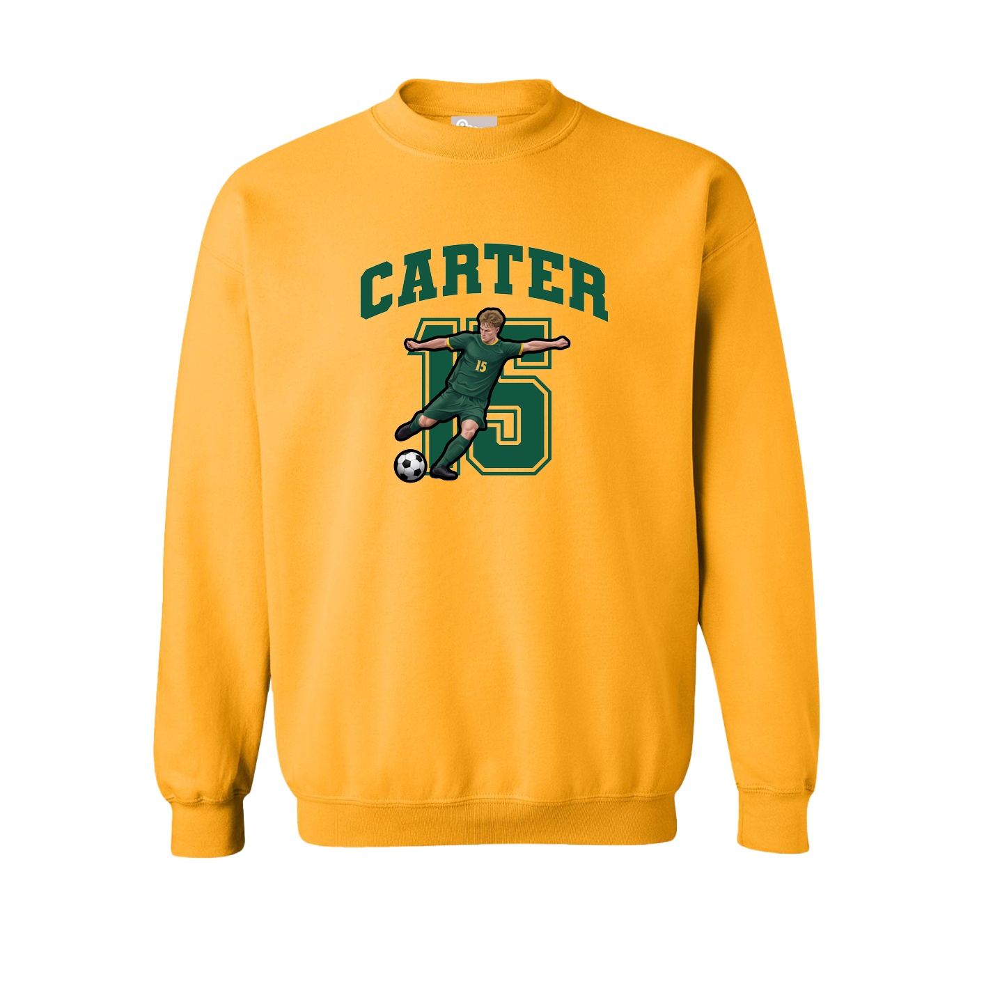Fleece Crew — Number in Gold
