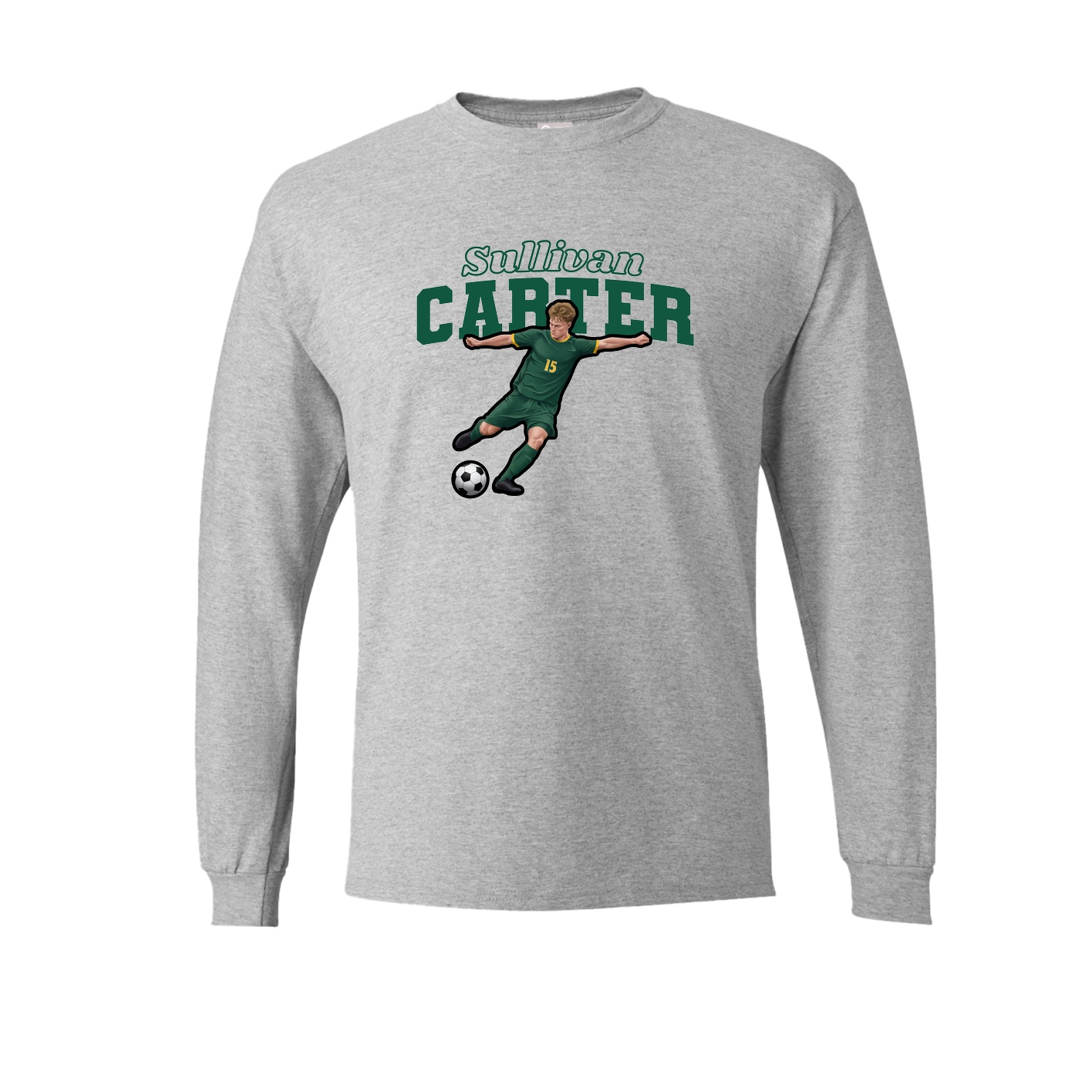 Long Sleeve Tee — Name Arch in Grey