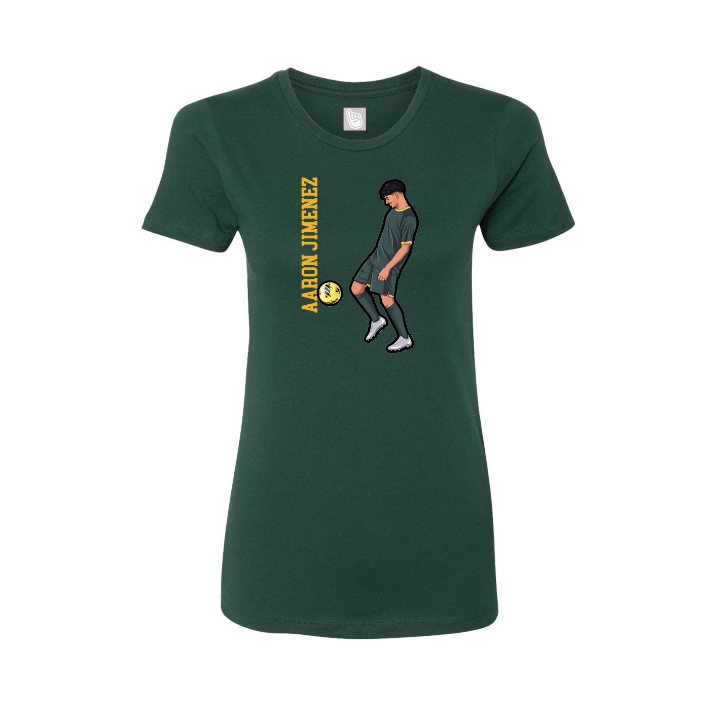 Fitted Women's Tee — Name Vertical in Green