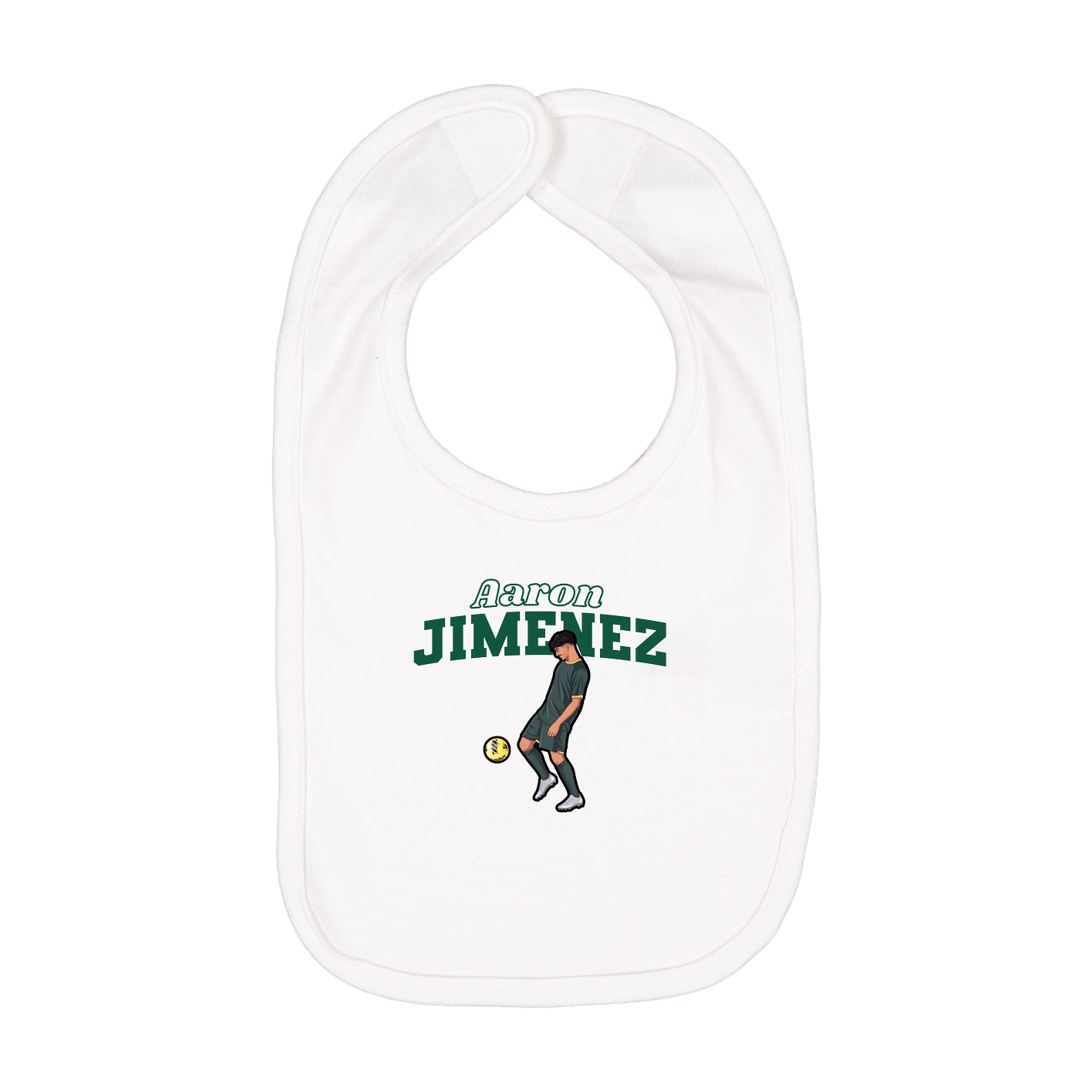 Infant Bib — Name Arch in White