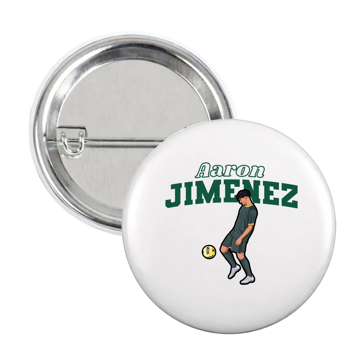 Game Day Button — Name Arch in White