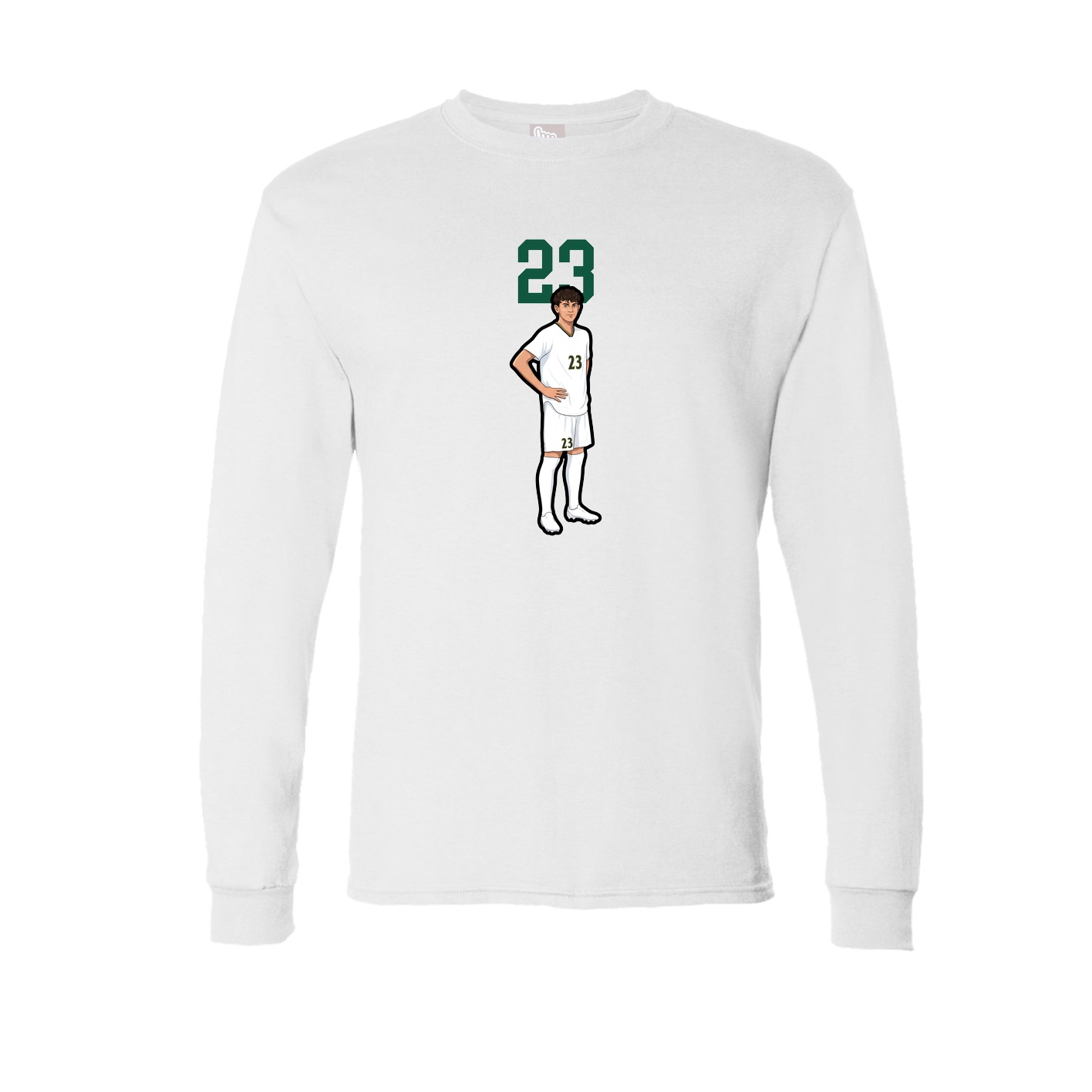 Long Sleeve Tee — Number Top in White