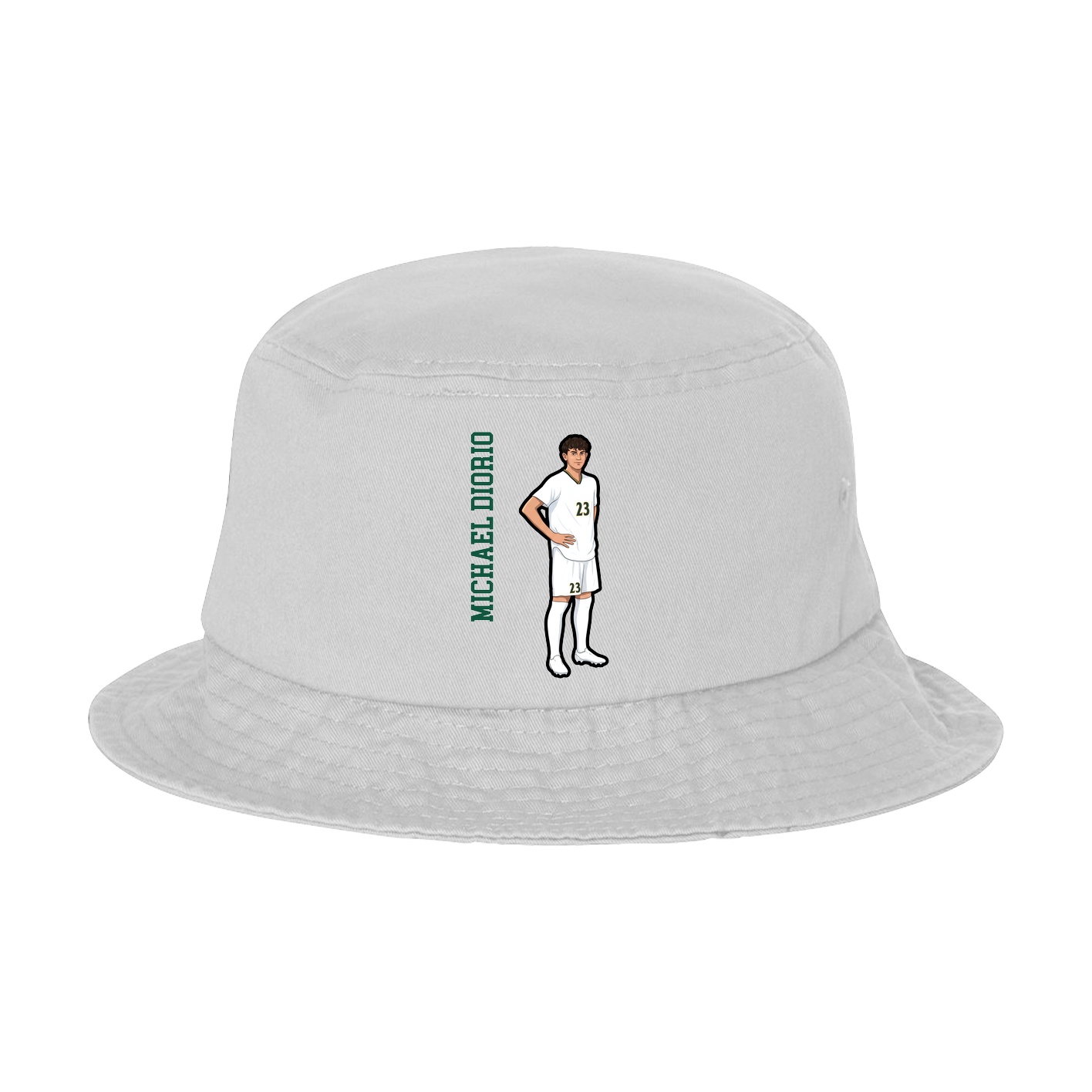 Bucket Cap — Name Vertical in White