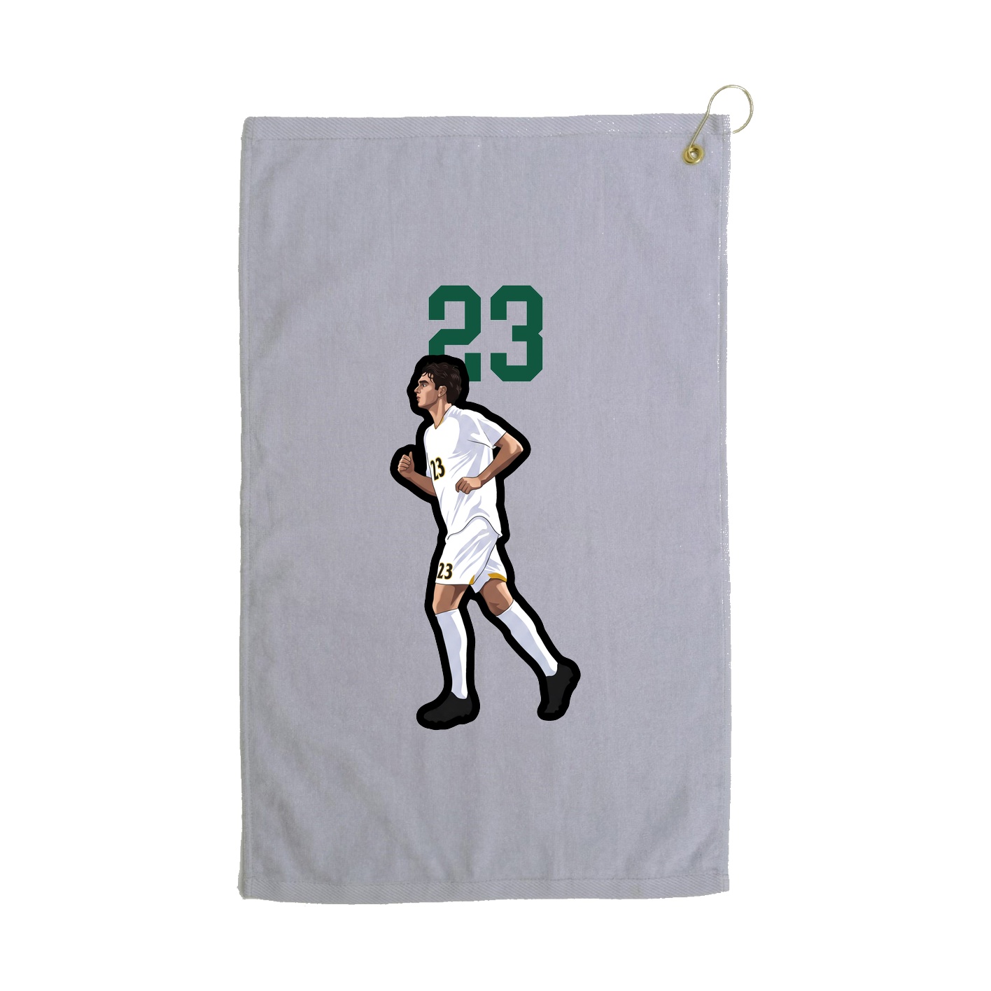 Golf Towel — Number Top in Grey