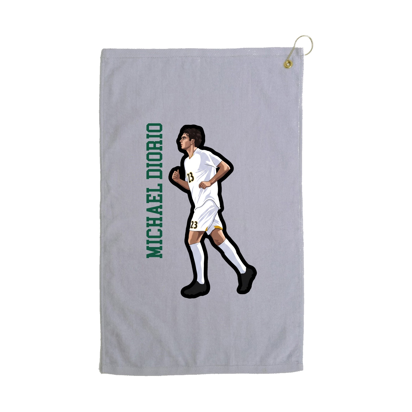 Golf Towel — Name Vertical in Grey