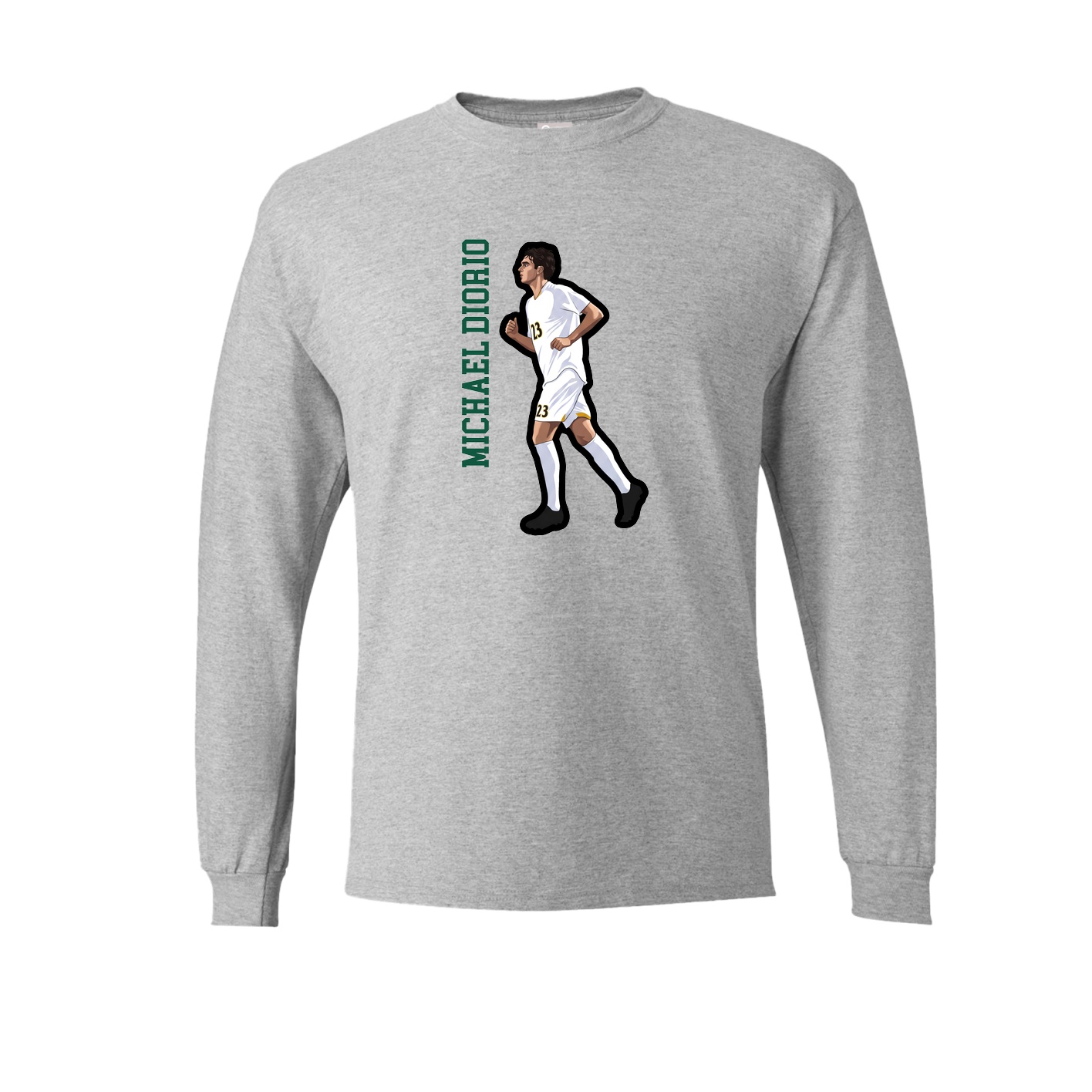 Long Sleeve Tee — Name Vertical in Grey