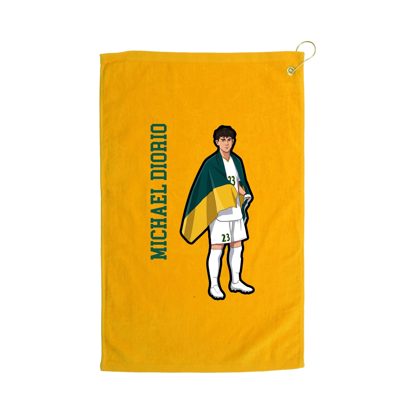 Golf Towel — Name Vertical in Gold