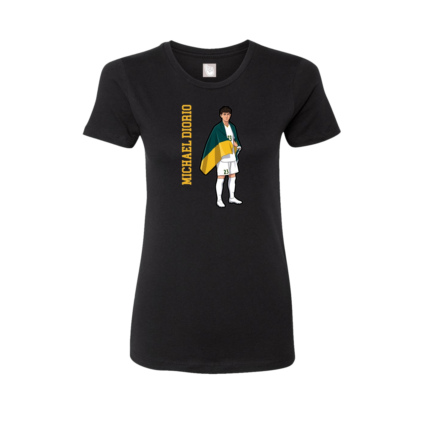 Fitted Women's Tee — Name Vertical in Black