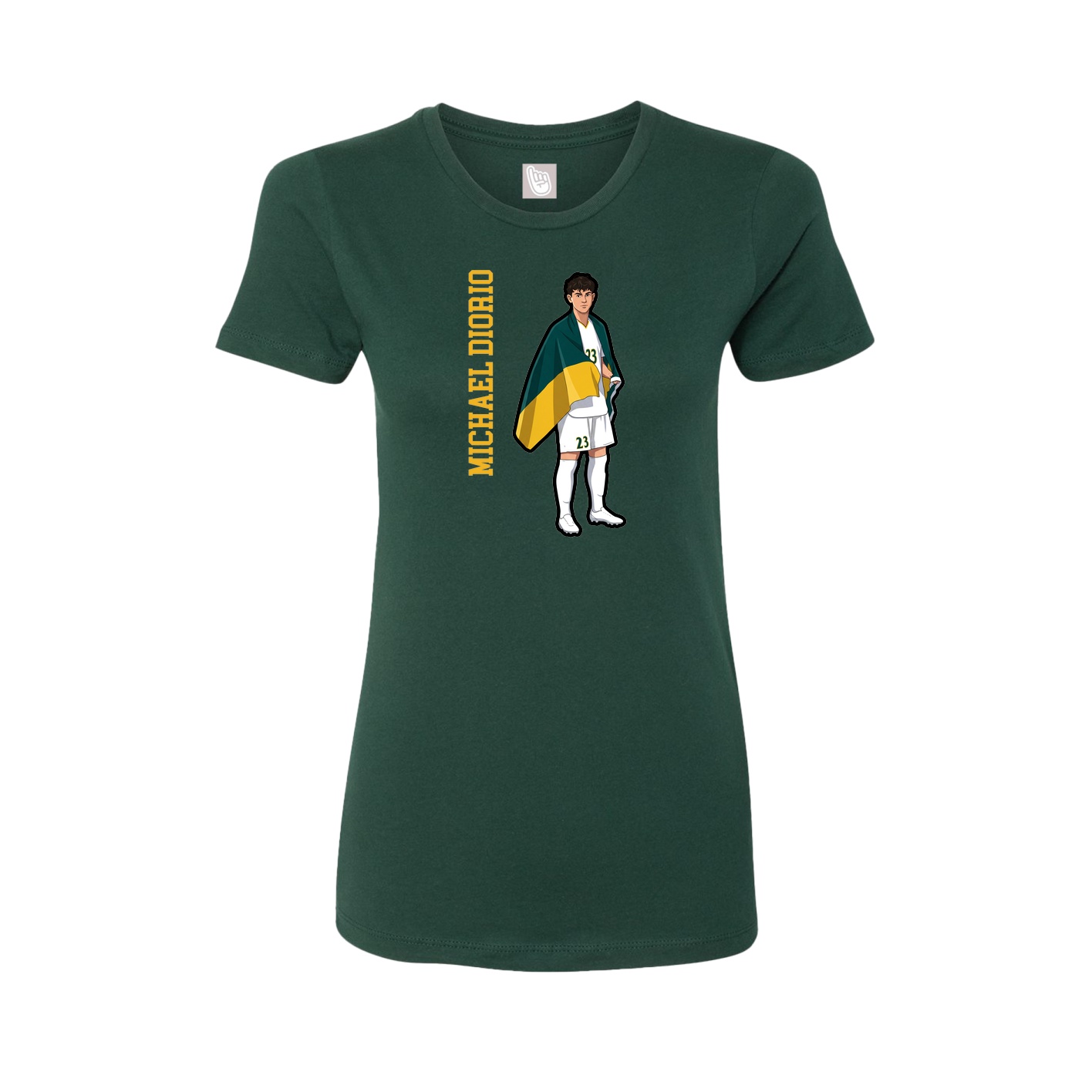 Womens Tee — Name Vertical in Green