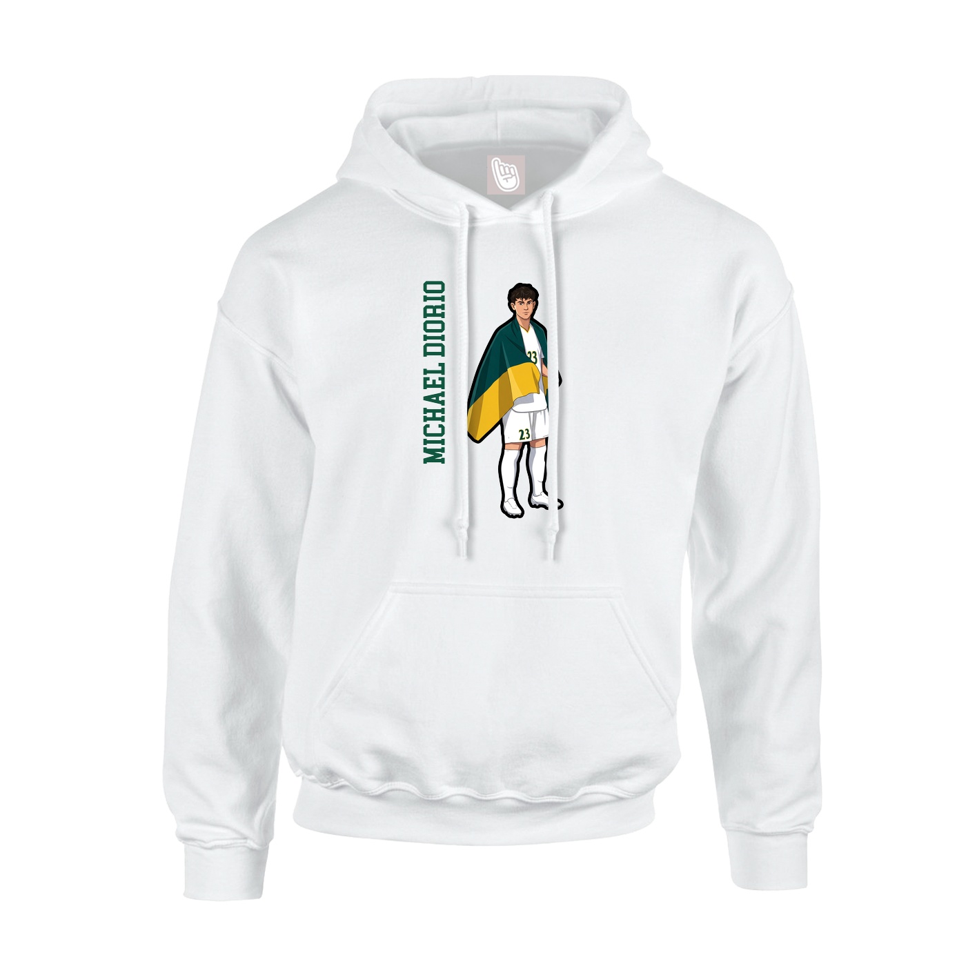 Hoodie — Name Vertical in White