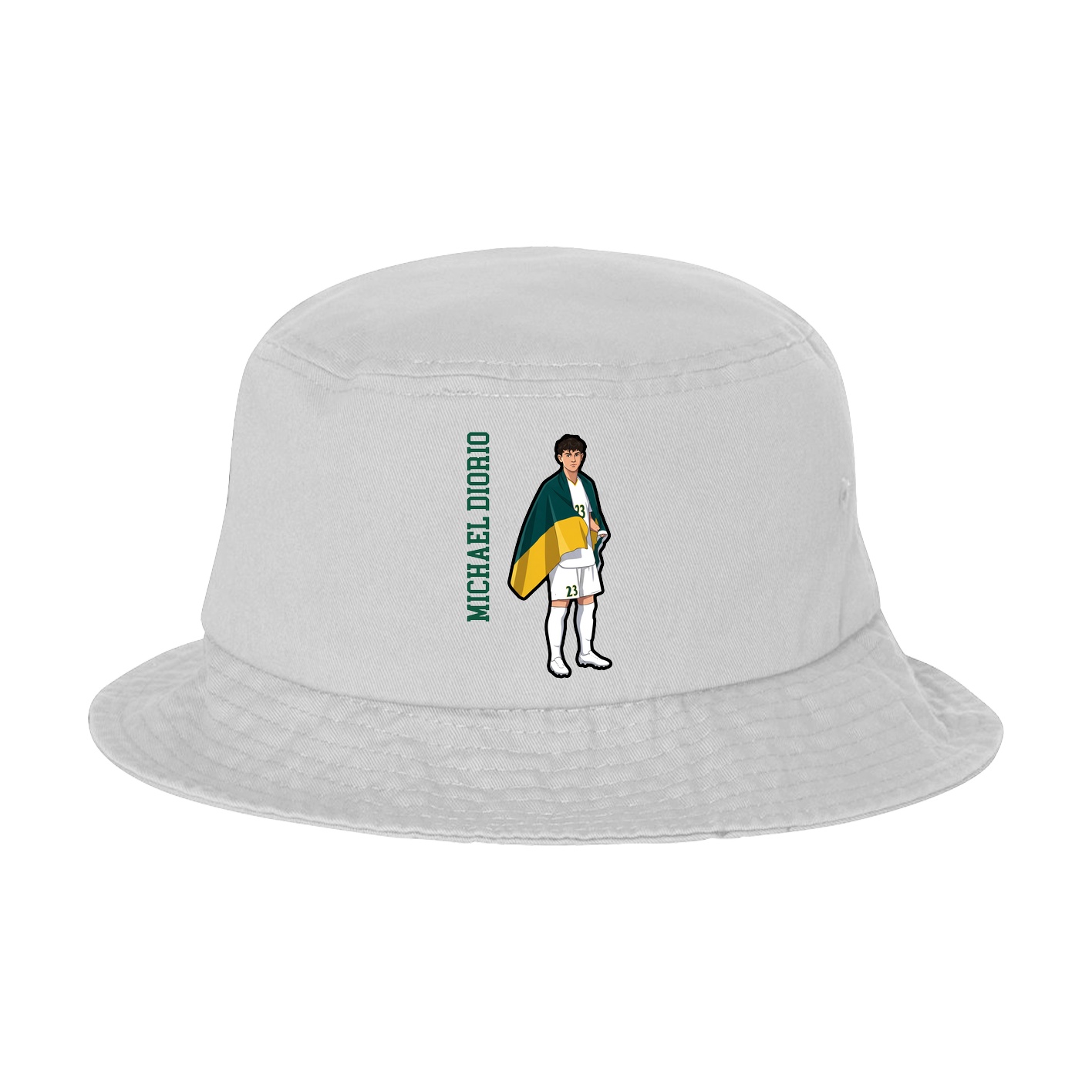 Bucket Cap — Name Vertical in White