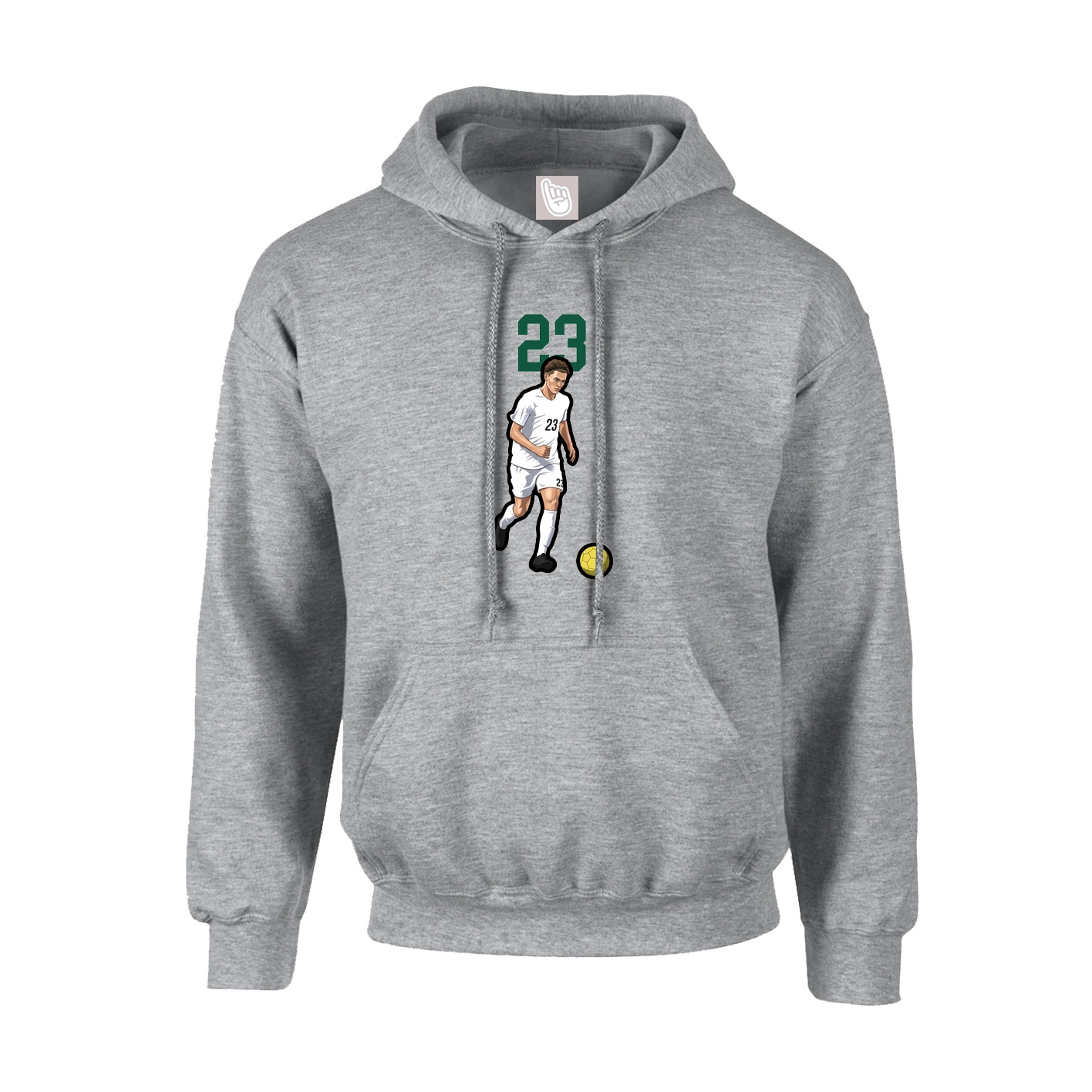 Youth Hoodie — Number Top in Grey