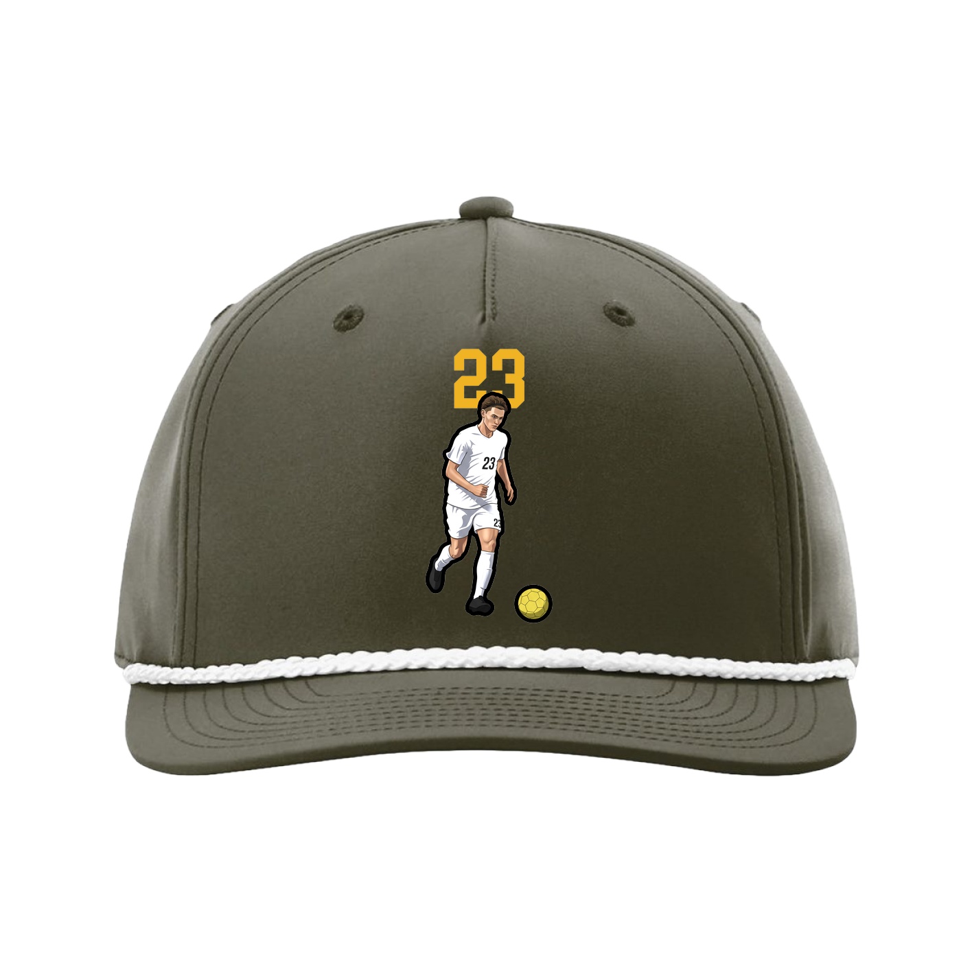 Five-Panel Classic Rope Cap — Number Top in Green