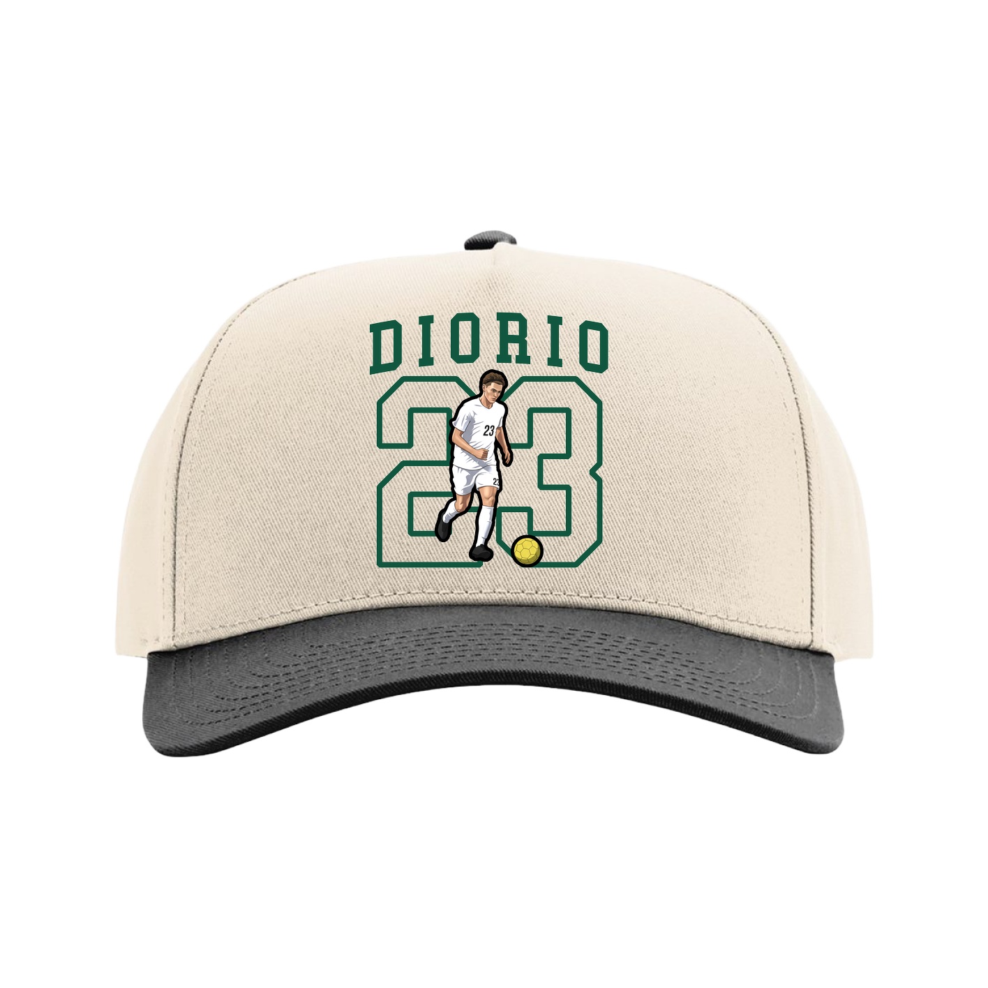 Full Fabric Five-Panel Champ Cap — Shirsey in Cream/Black