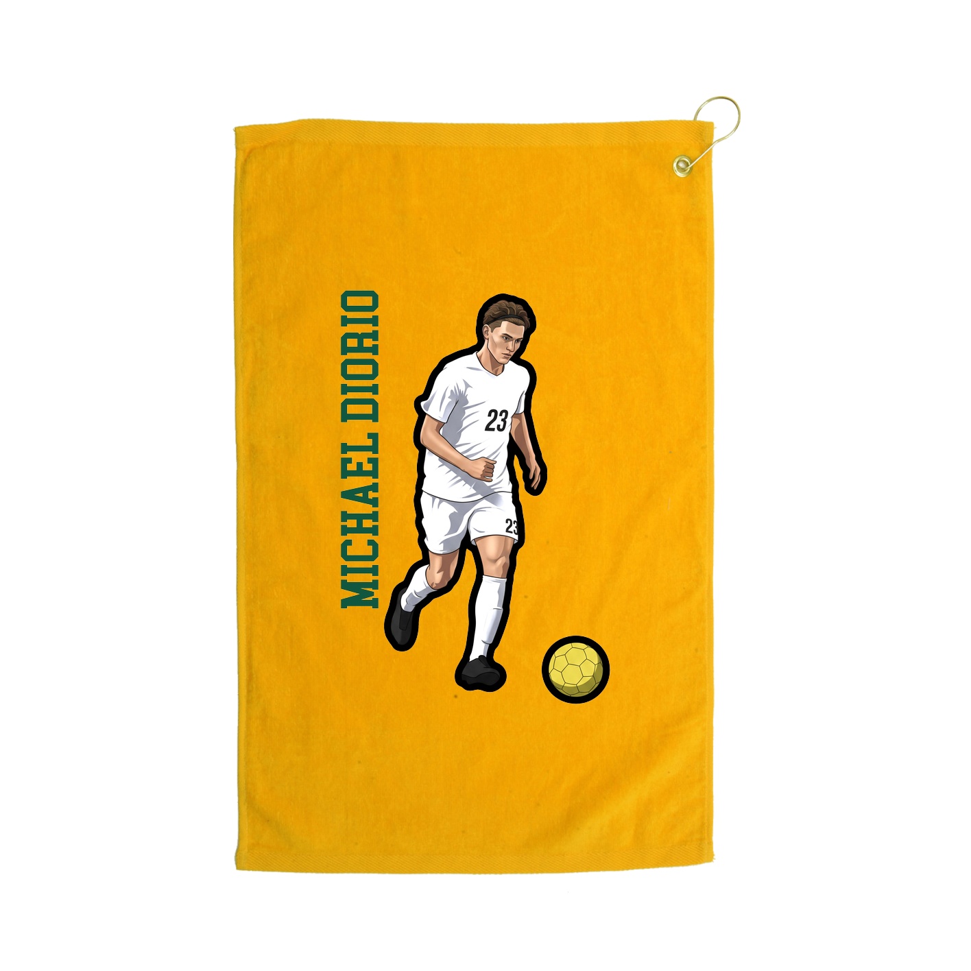 Golf Towel — Name Vertical in Gold