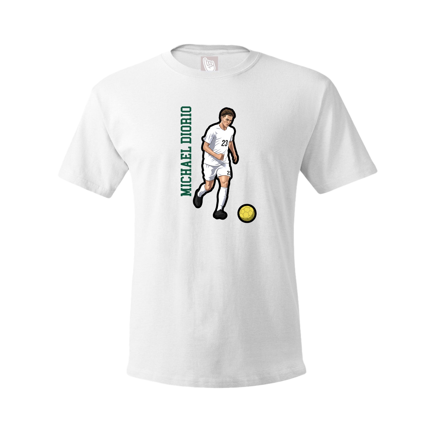 Tee — Name Vertical in White