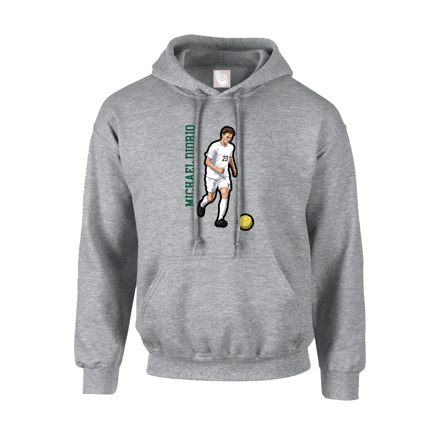 Youth Hoodie — Name Vertical in Grey